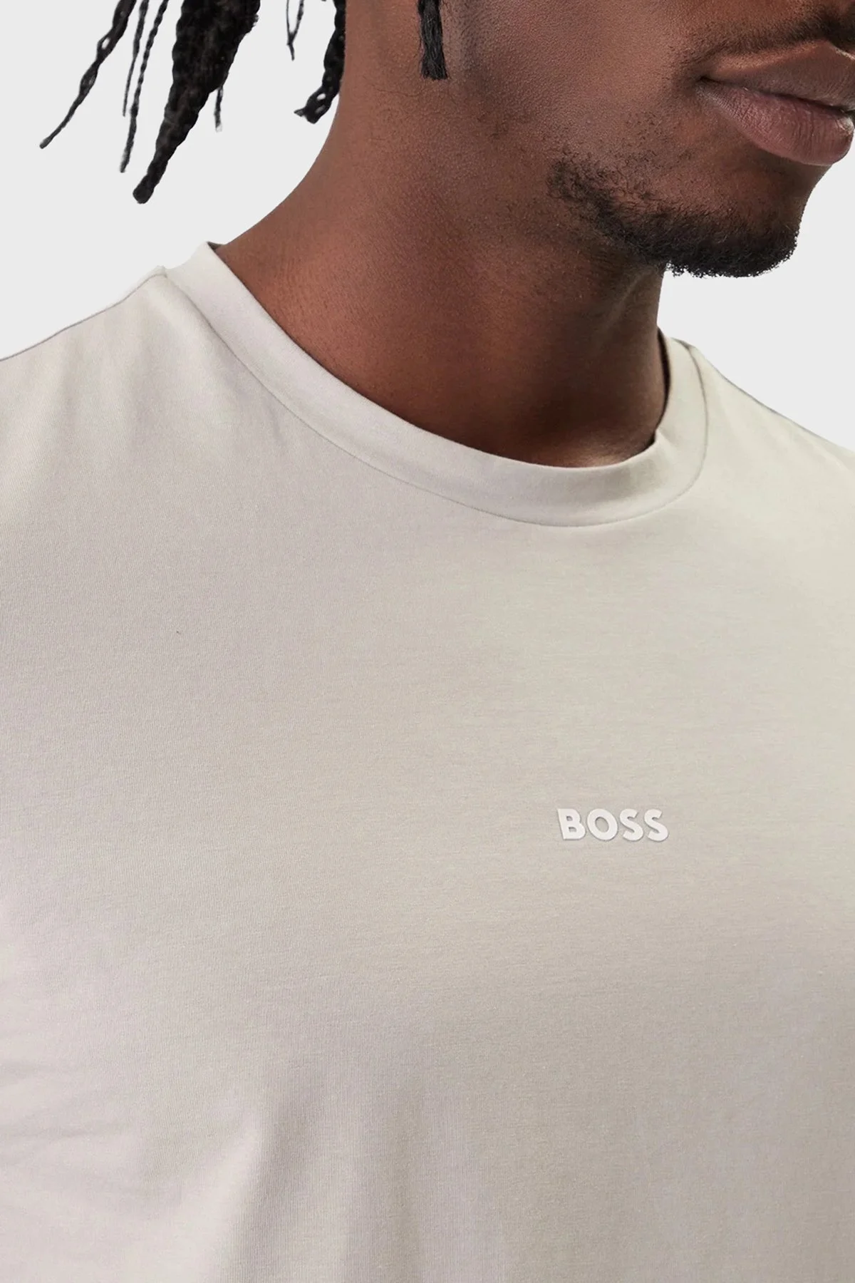 Boss Pamuklu Regular Fit Logolu Bisiklet Yaka Erkek T Shirt 50473278 070 GRİ - 4