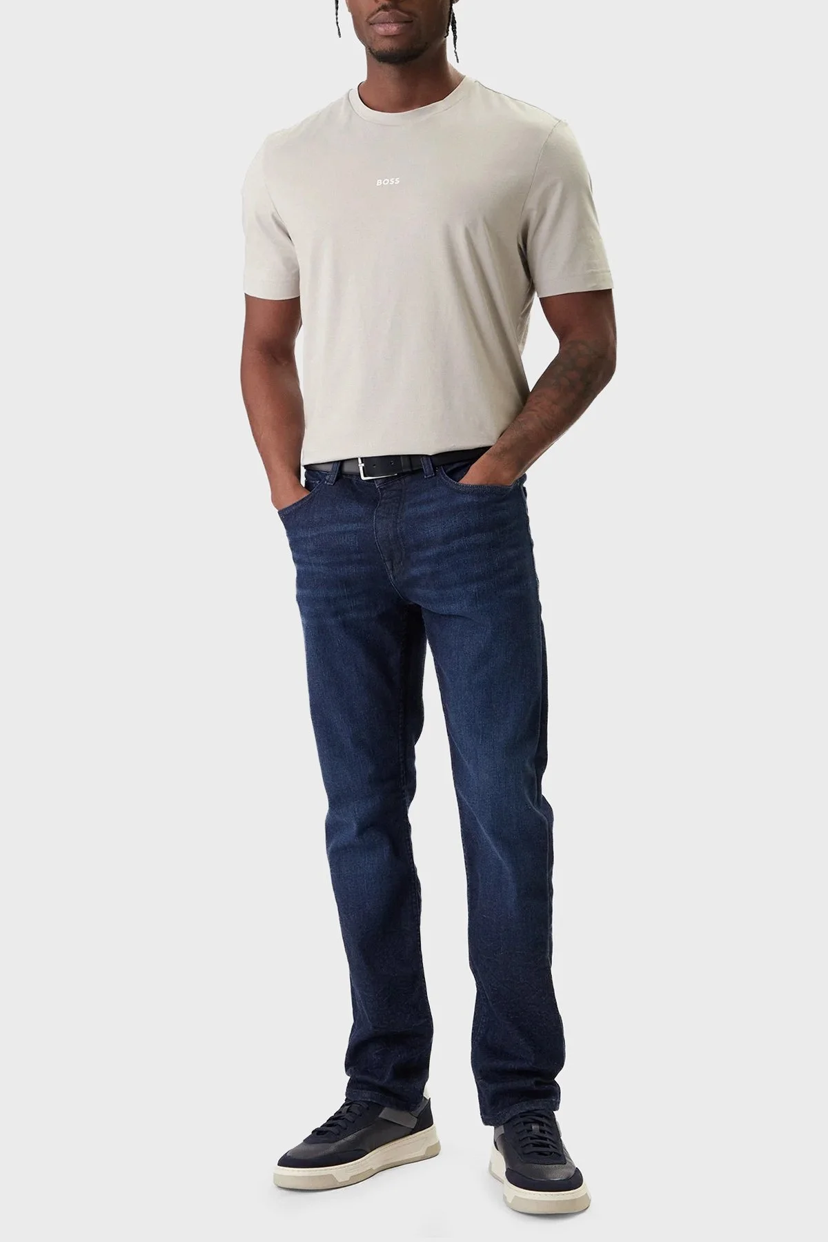 Boss Pamuklu Regular Fit Logolu Bisiklet Yaka Erkek T Shirt 50473278 070 GRİ - 2