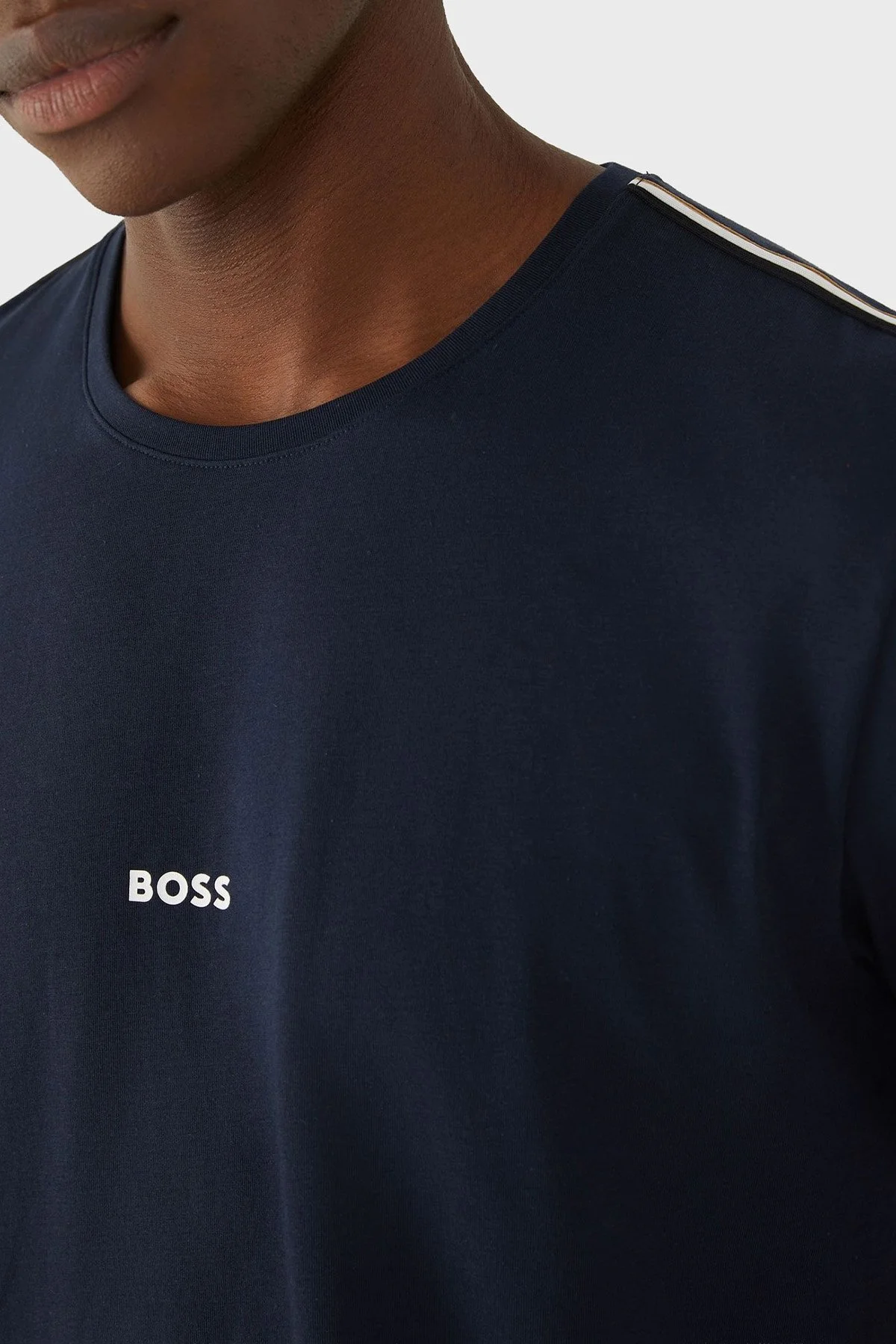 Boss Pamuklu Regular Fit Logolu Bisiklet Yaka Erkek T Shirt 50545930 403 LACİVERT - 3