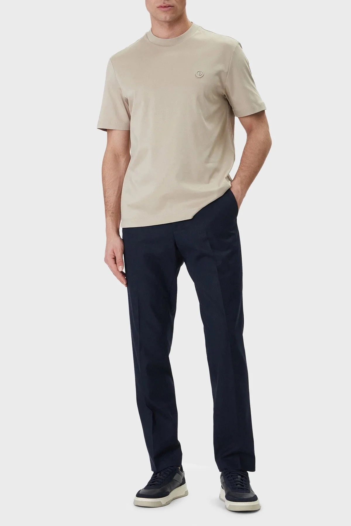 Boss Pamuklu Regular Fit Logolu Bisiklet Yaka Erkek T Shirt 50555844 286 BEJ - 2