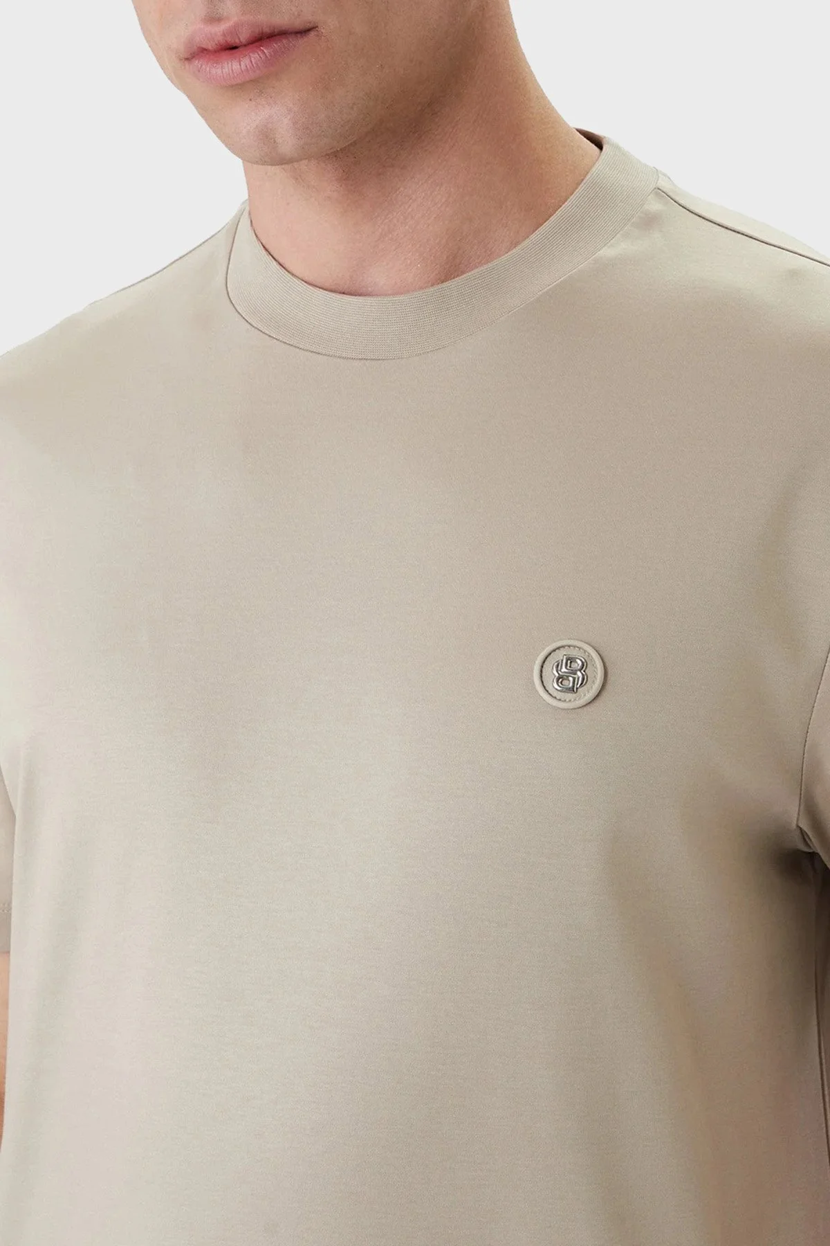Boss Pamuklu Regular Fit Logolu Bisiklet Yaka Erkek T Shirt 50555844 286 BEJ - 4