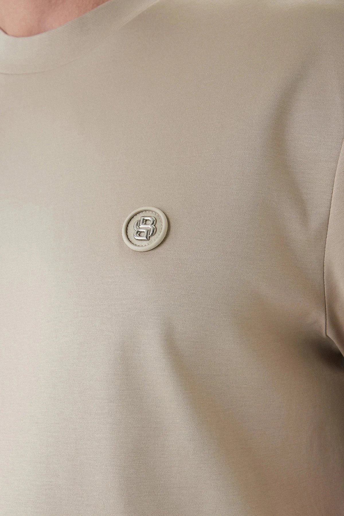 Boss Pamuklu Regular Fit Logolu Bisiklet Yaka Erkek T Shirt 50555844 286 BEJ - 5