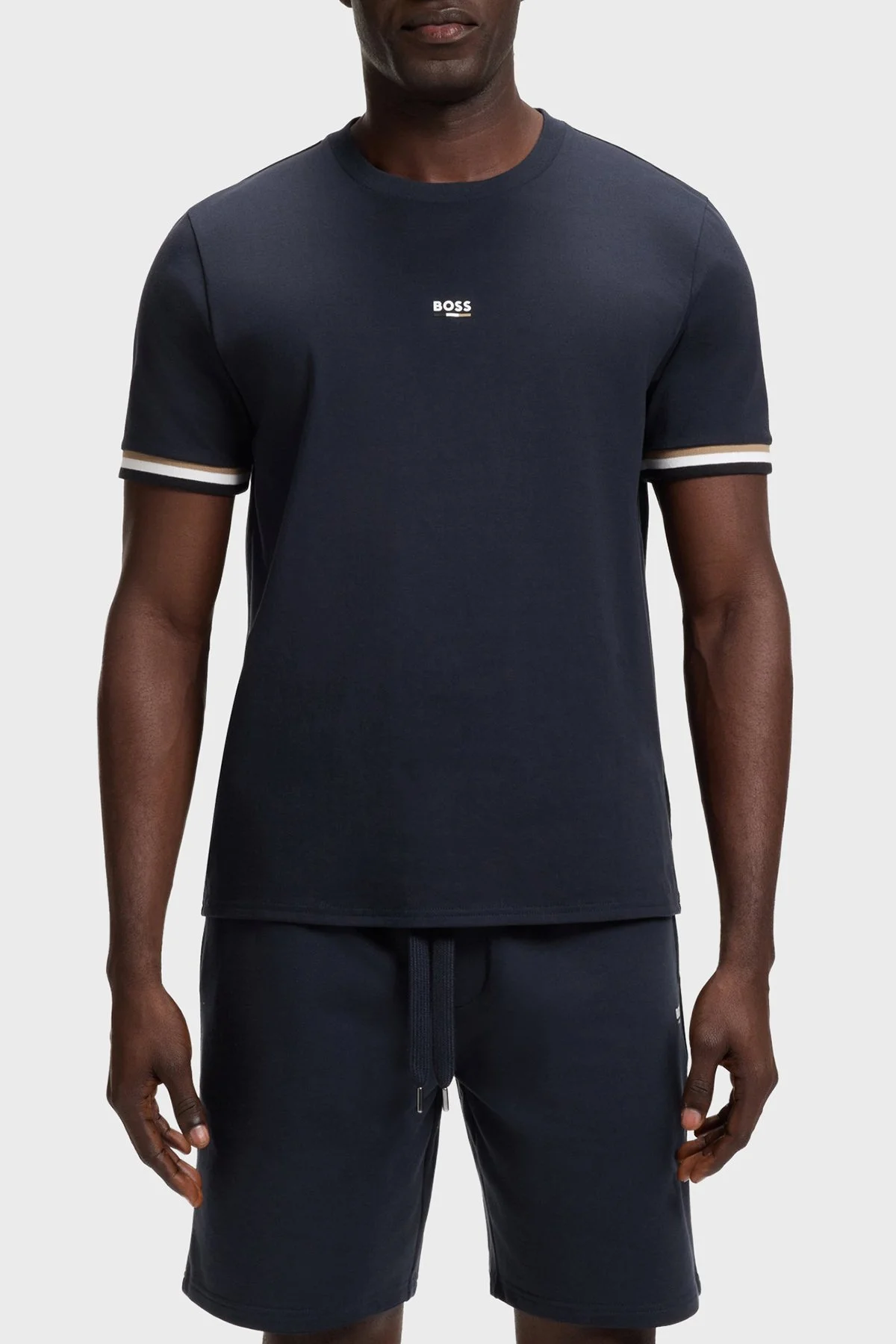 Boss Pamuklu Regular Fit Logolu Bisiklet Yaka Erkek T Shirt 50557198 403 LACİVERT - 1