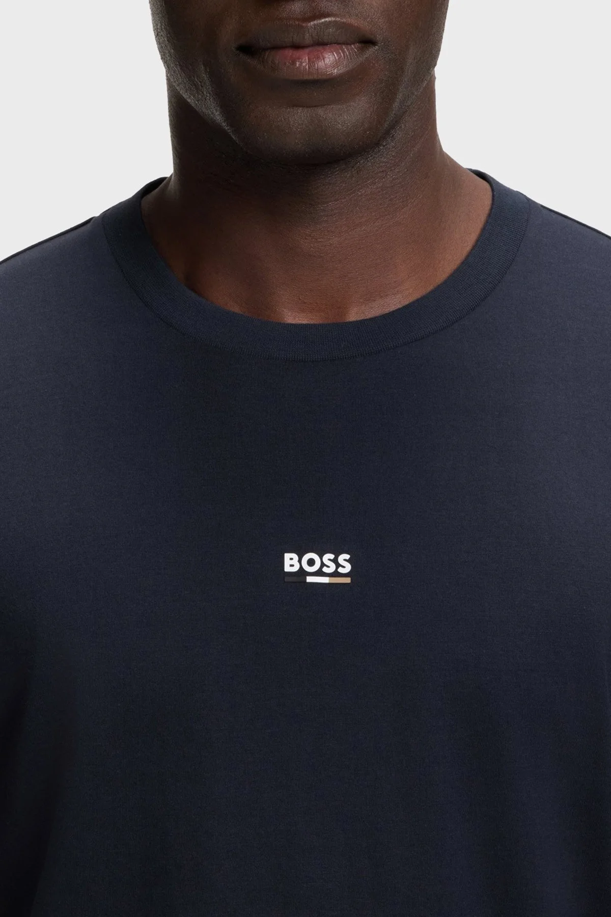 Boss Pamuklu Regular Fit Logolu Bisiklet Yaka Erkek T Shirt 50557198 403 LACİVERT - 4