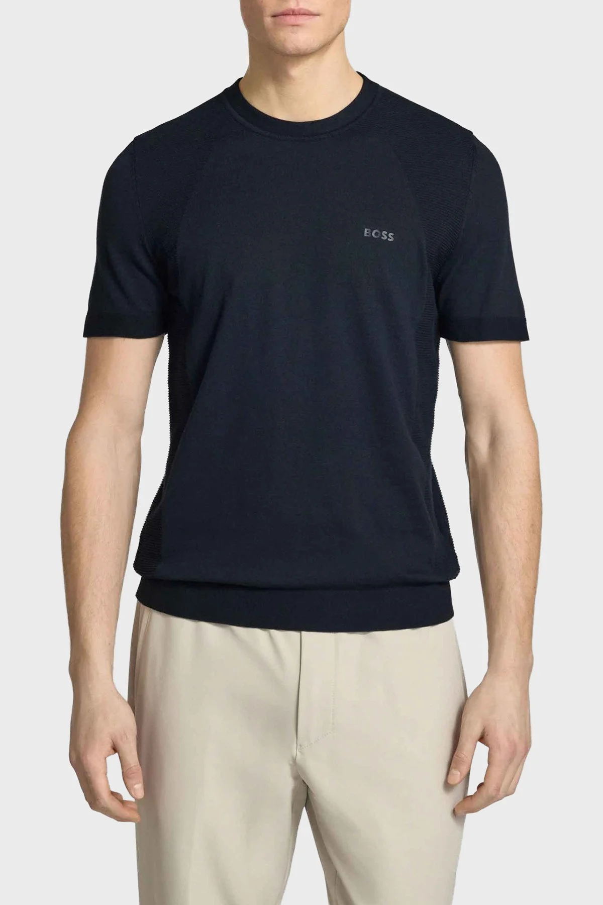 Boss Pamuklu Regular Fit Logolu Bisiklet Yaka Erkek T Shirt 50558347 402 LACİVERT - 1