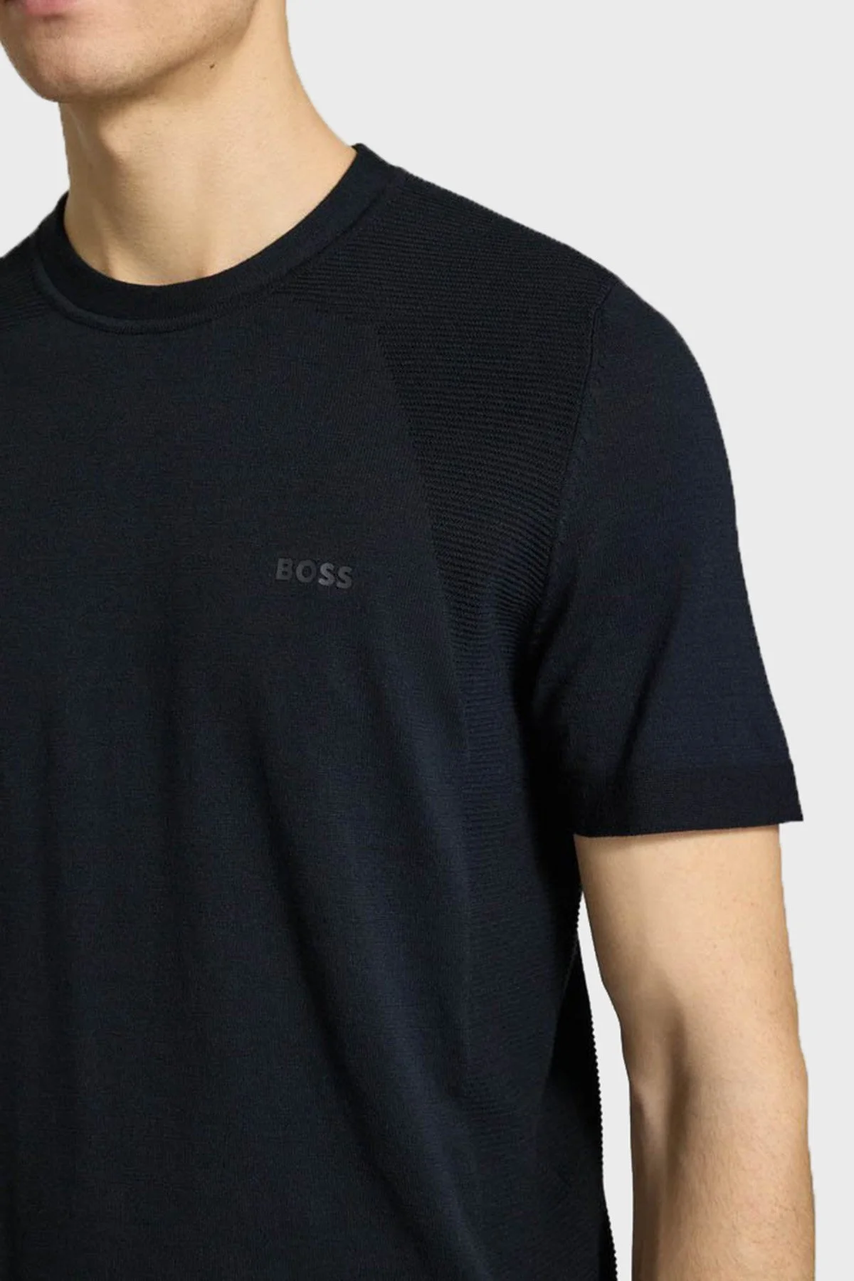 Boss Pamuklu Regular Fit Logolu Bisiklet Yaka Erkek T Shirt 50558347 402 LACİVERT - 3