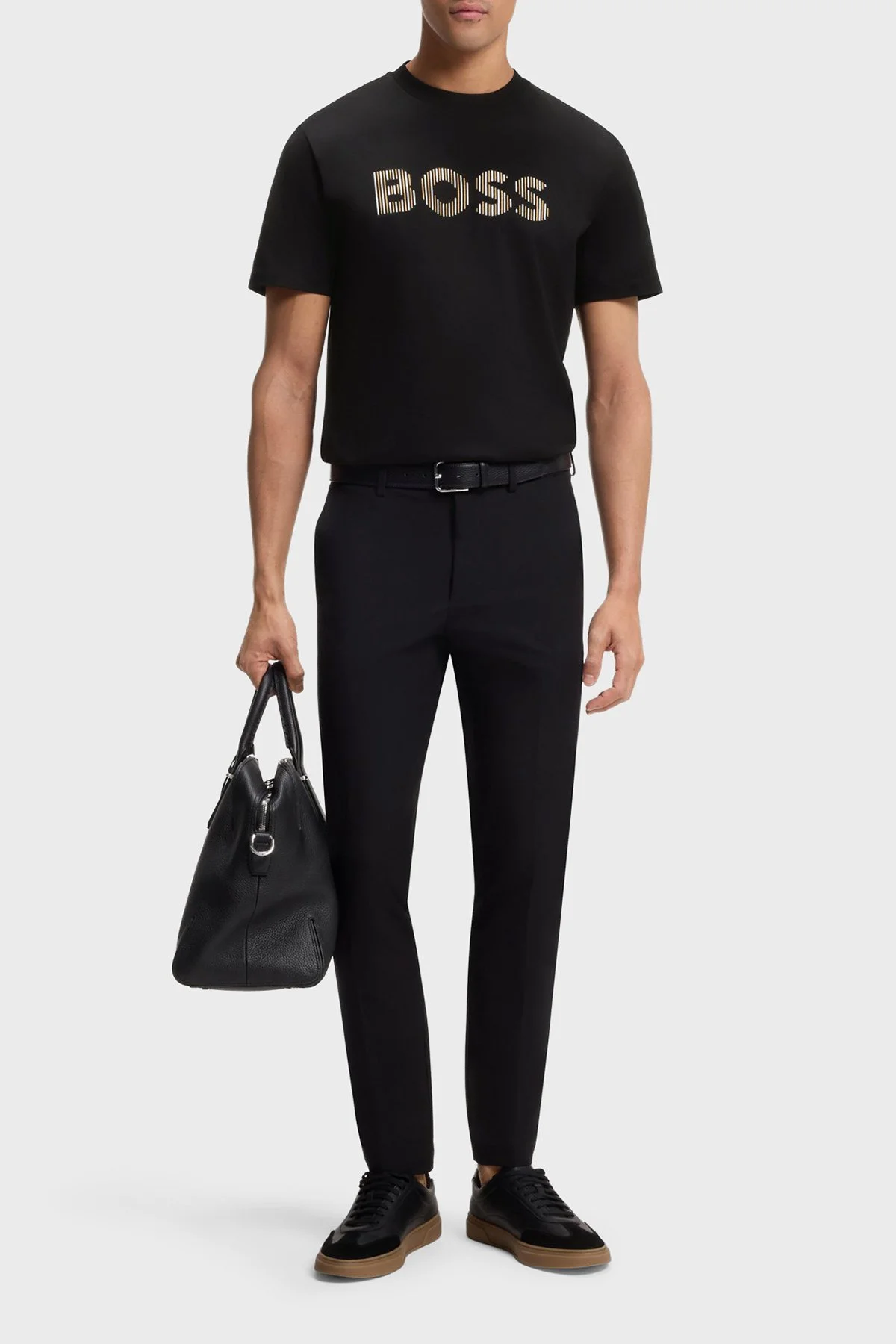 Boss Pamuklu Regular Fit Logolu Bisiklet Yaka Erkek T Shirt 50560466 002 SİYAH - 2