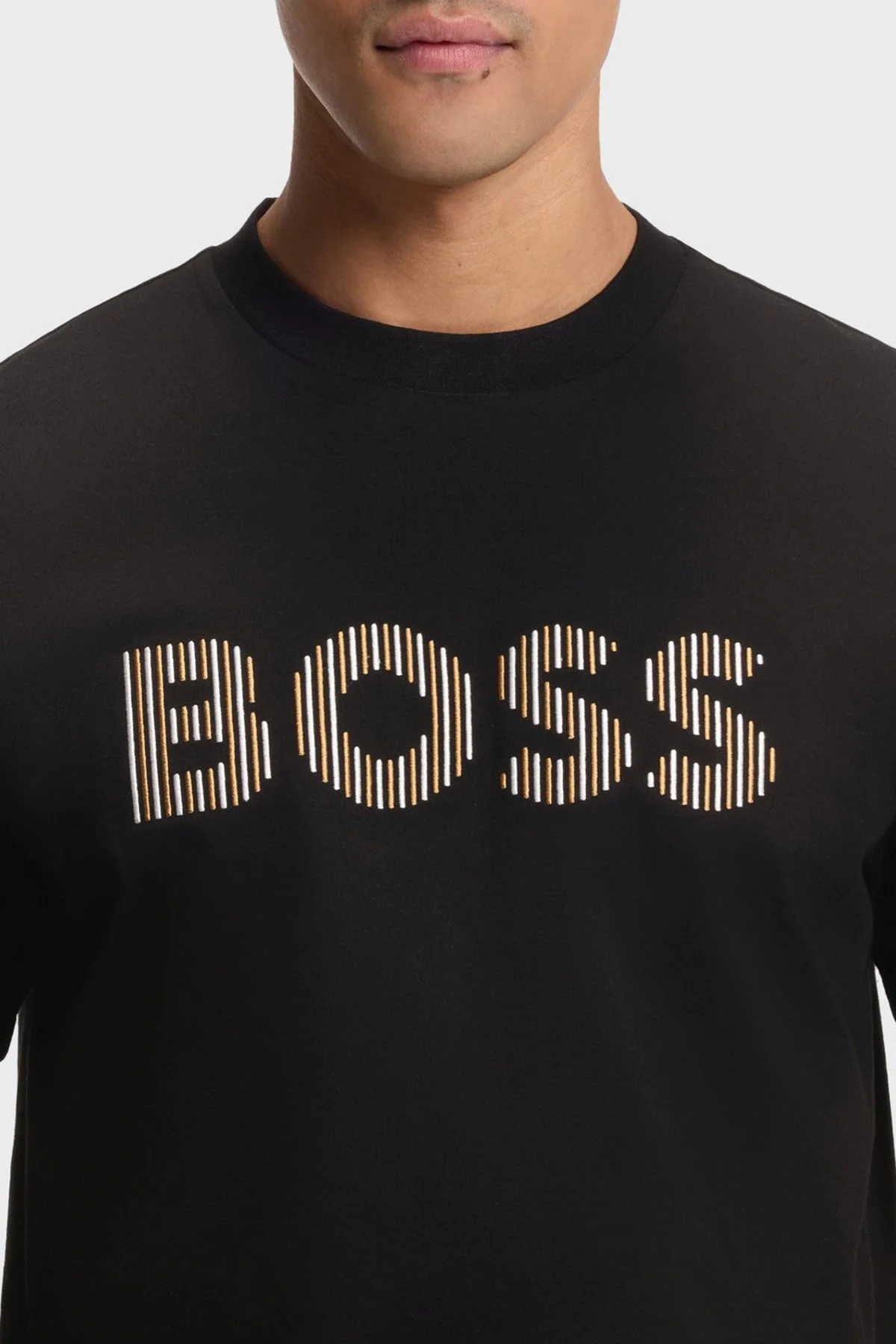 Boss Pamuklu Regular Fit Logolu Bisiklet Yaka Erkek T Shirt 50560466 002 SİYAH - 4