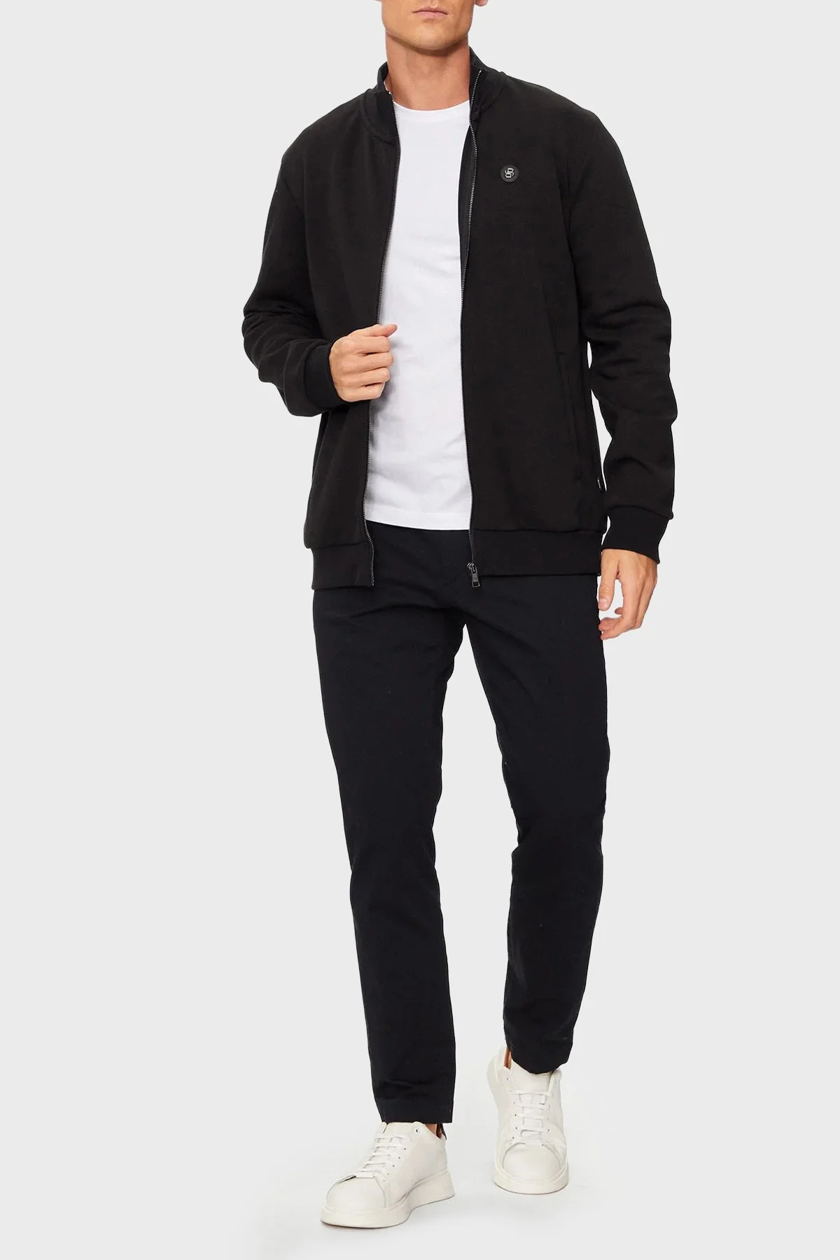 Boss Pamuklu Regular Fit Logolu DikYaka Erkek Sweat 50523916 001 Siyah - 2