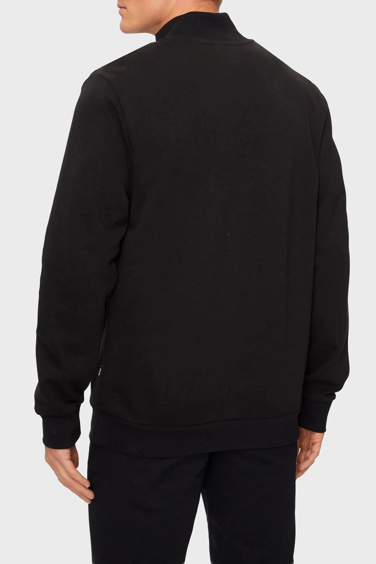 Boss Pamuklu Regular Fit Logolu DikYaka Erkek Sweat 50523916 001 Siyah - 3