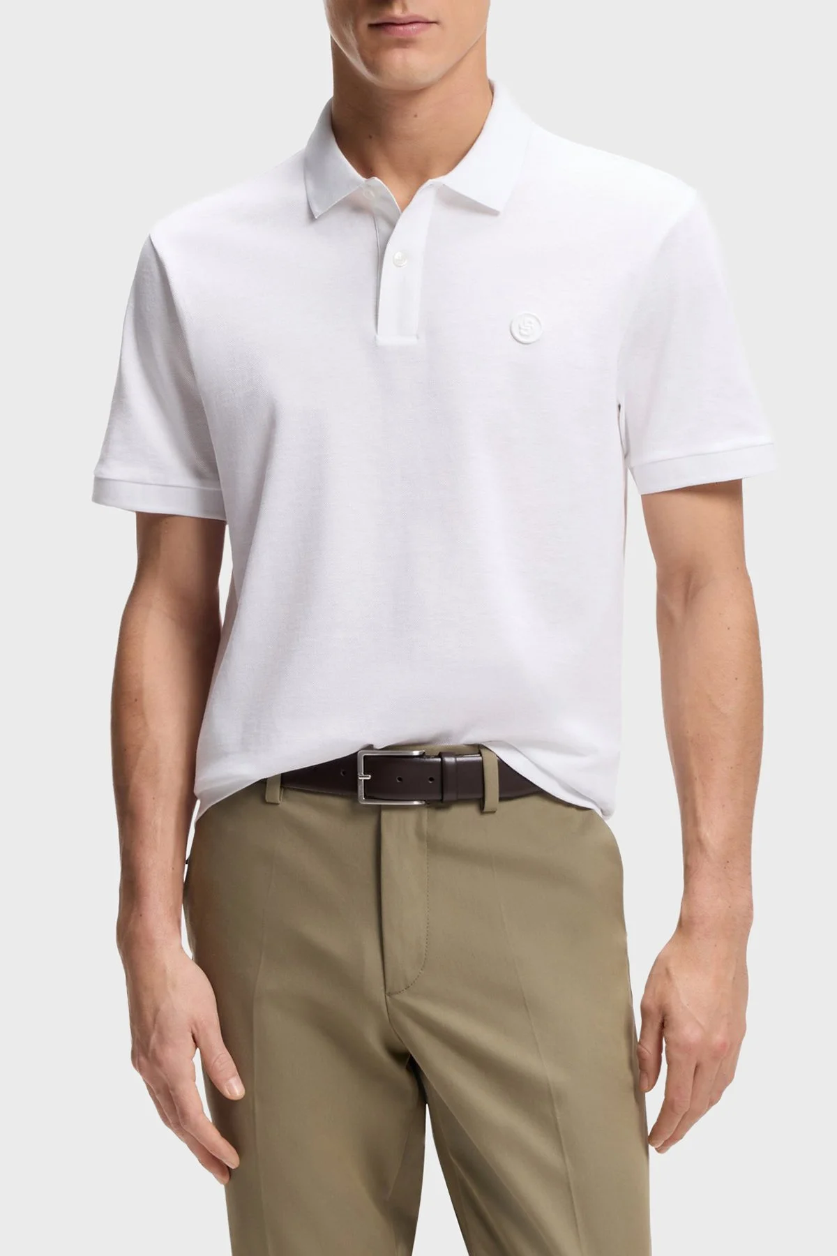 Boss Pamuklu Regular Fit Logolu Düğmeli Erkek Polo 50555300 100 BEYAZ - 1