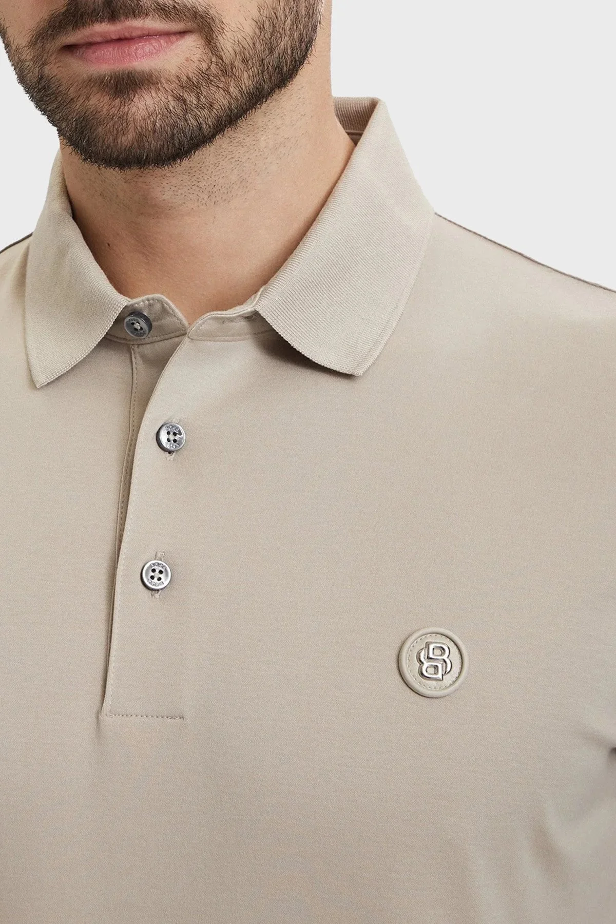 Boss Pamuklu Regular Fit Logolu Düğmeli Erkek Polo 50555829 286 BEJ - 4