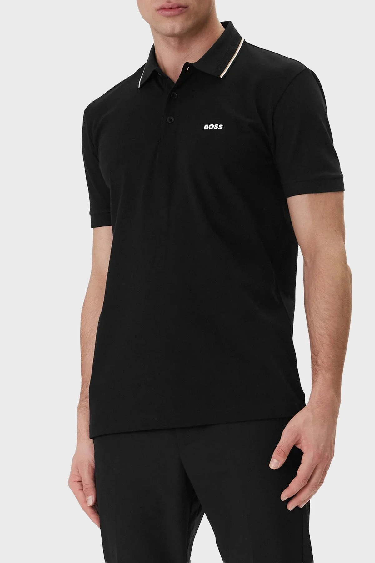 Boss Pamuklu Regular Fit Logolu Düğmeli Erkek Polo 50559365 001 SİYAH - 1