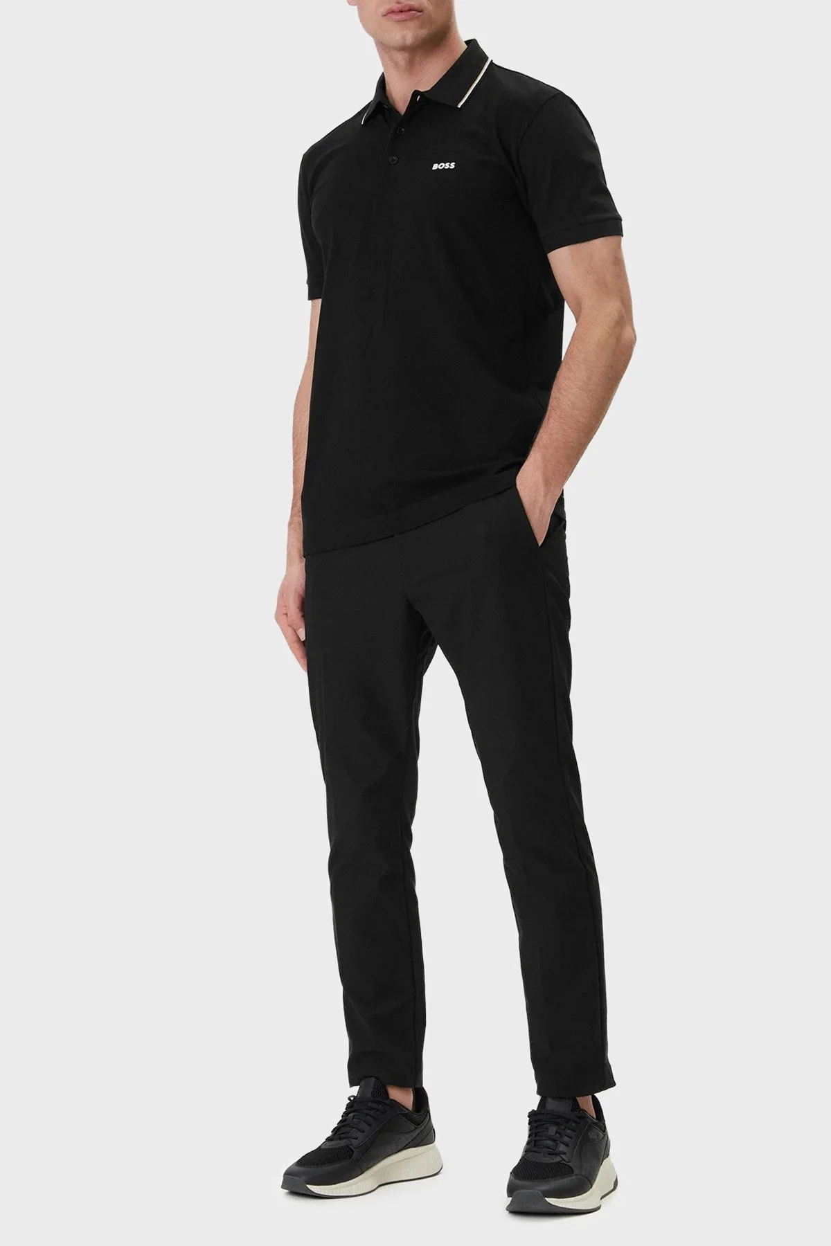 Boss Pamuklu Regular Fit Logolu Düğmeli Erkek Polo 50559365 001 SİYAH - 2