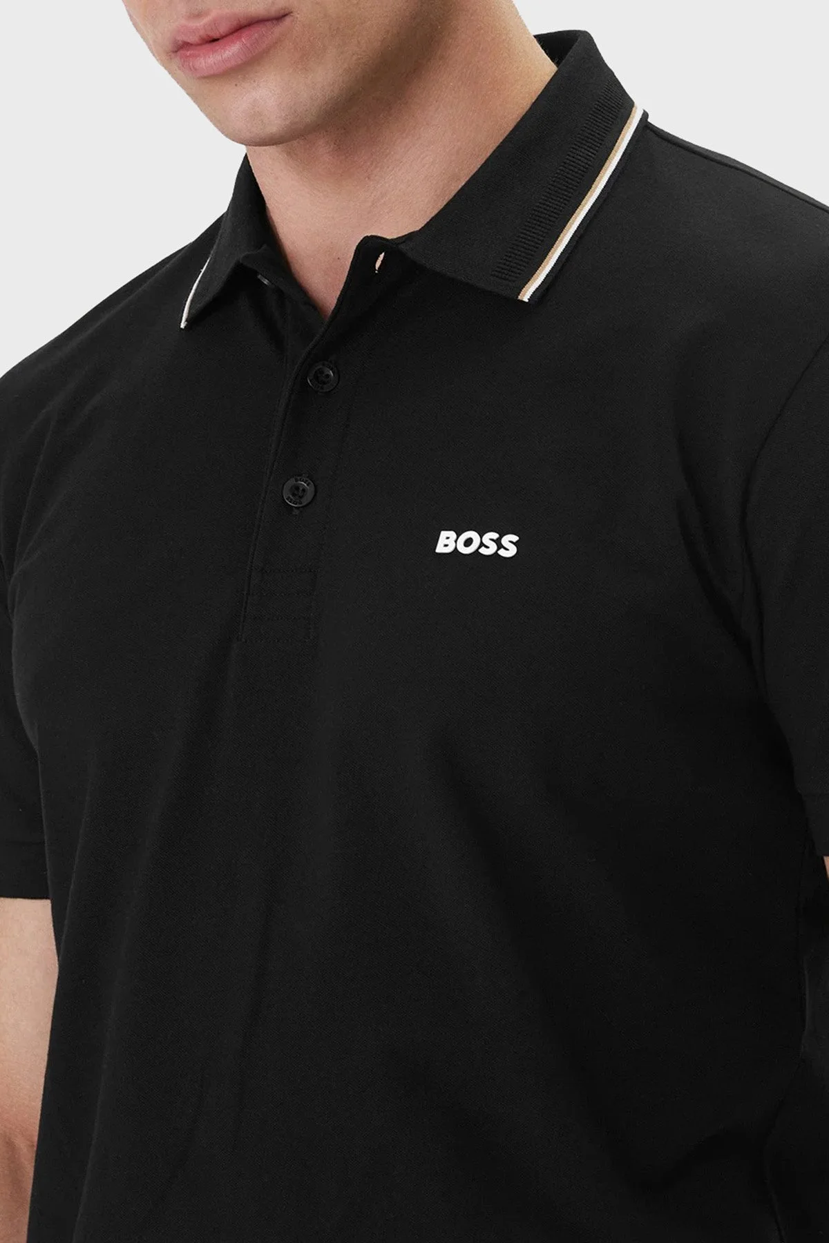 Boss Pamuklu Regular Fit Logolu Düğmeli Erkek Polo 50559365 001 SİYAH - 4