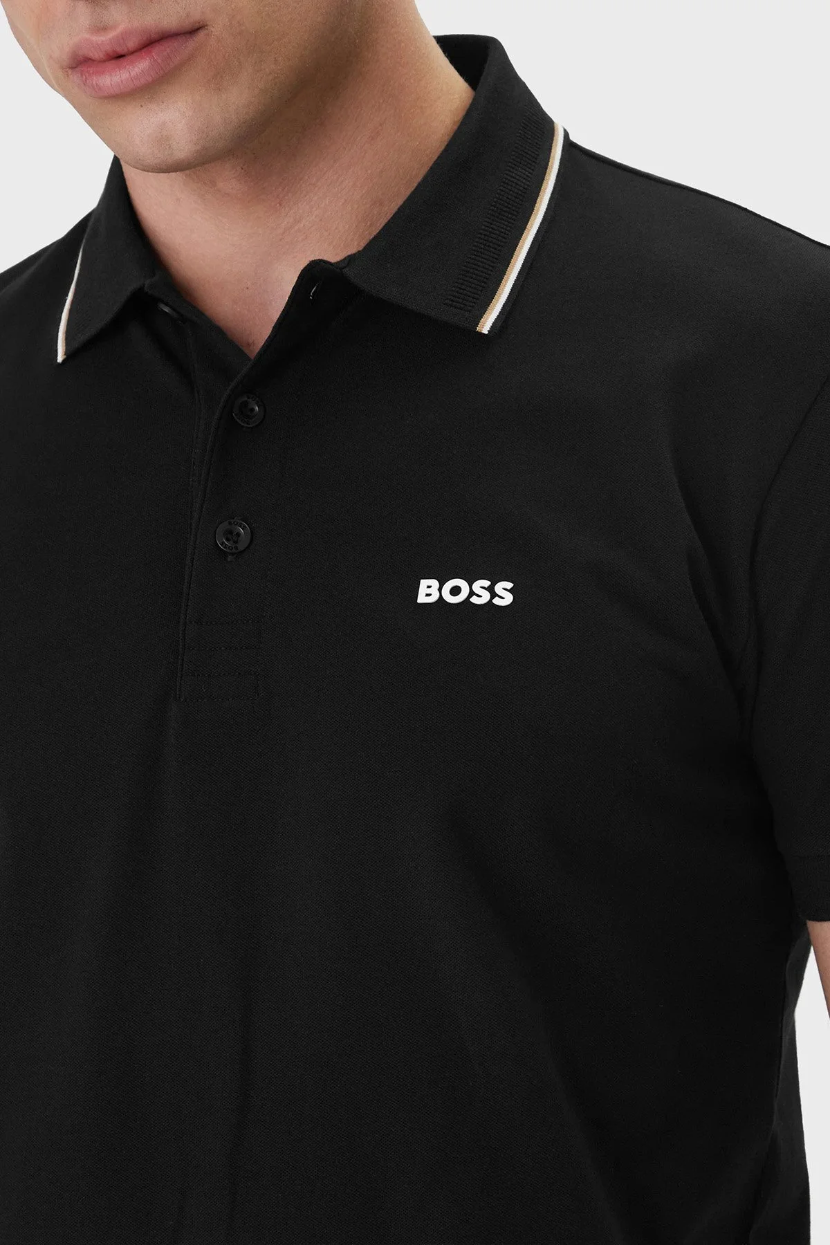 Boss Pamuklu Regular Fit Logolu Düğmeli Erkek Polo 50559365 001 SİYAH - 5