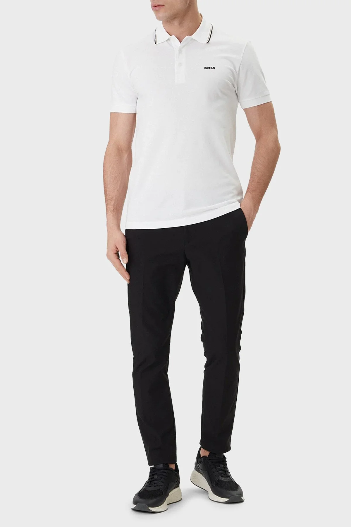 Boss Pamuklu Regular Fit Logolu Düğmeli Erkek Polo 50559365 100 BEYAZ - 2