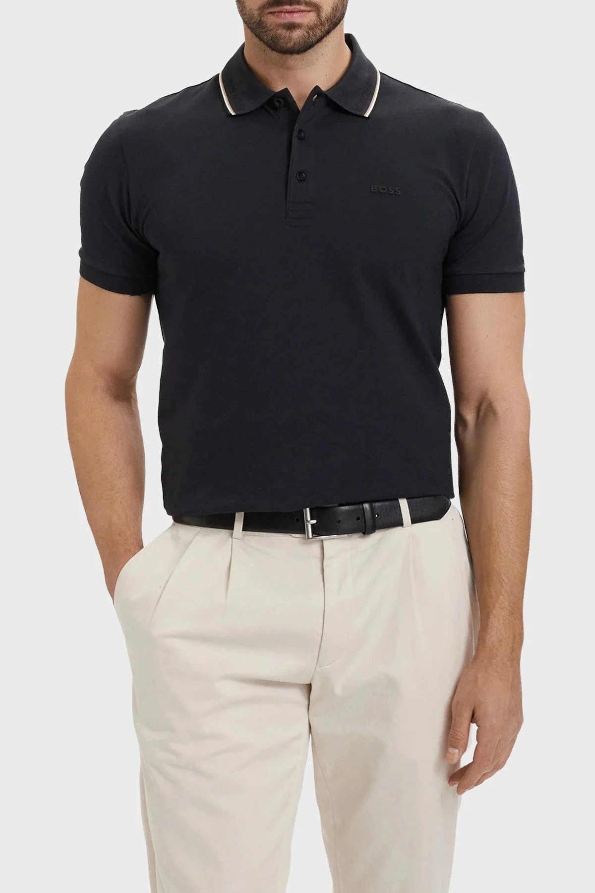 Boss Pamuklu Regular Fit Logolu Düğmeli Erkek Polo 50559365 402 LACİVERT - 1