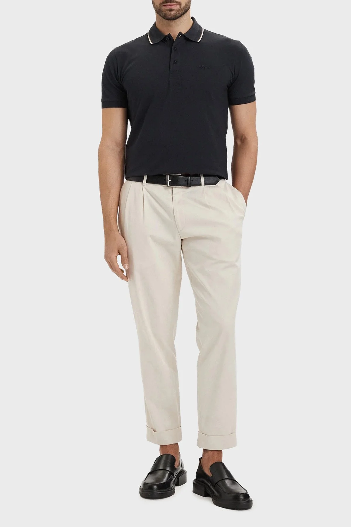 Boss Pamuklu Regular Fit Logolu Düğmeli Erkek Polo 50559365 402 LACİVERT - 2