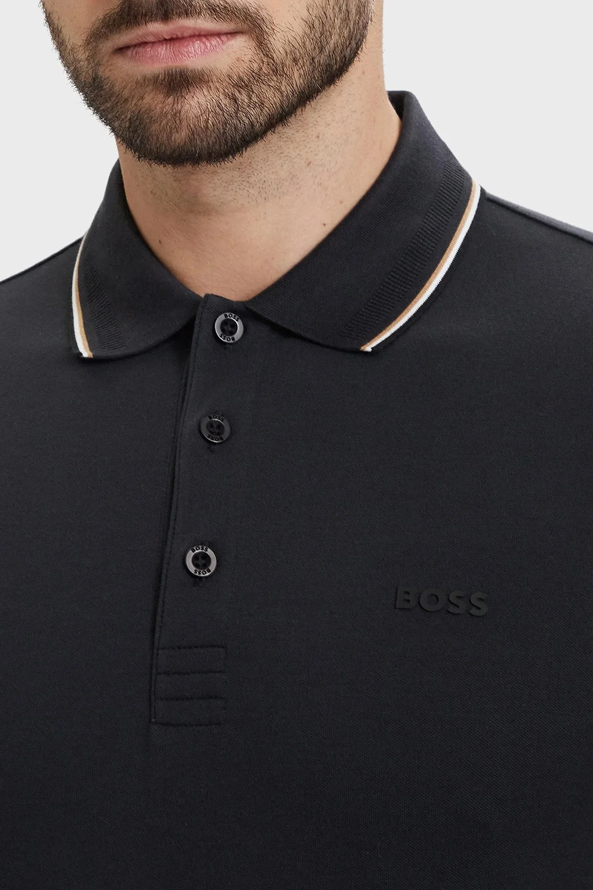 Boss Pamuklu Regular Fit Logolu Düğmeli Erkek Polo 50559365 402 LACİVERT - 4