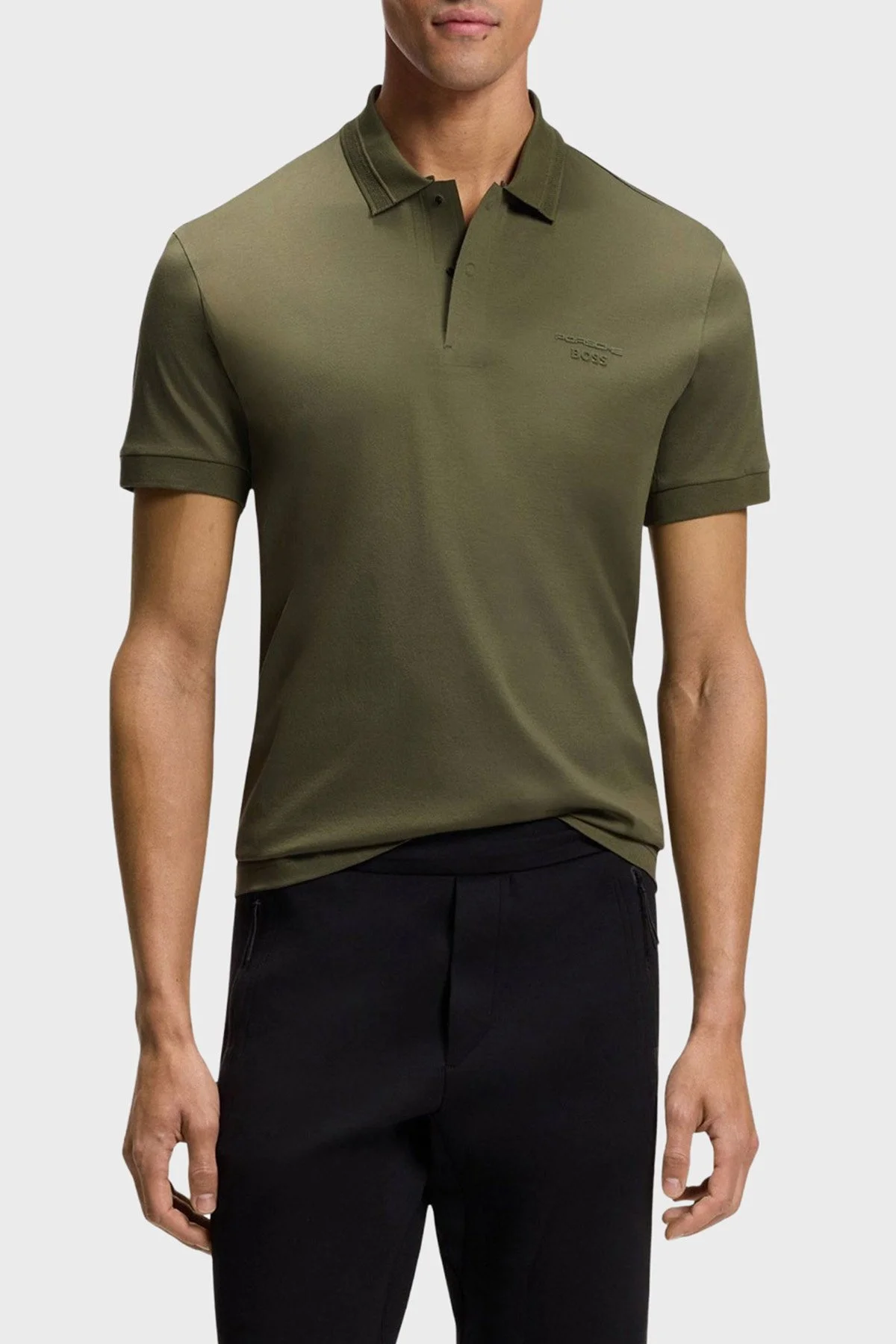 Boss Pamuklu Regular Fit Logolu Düğmeli Erkek Polo 50559801 347 HAKİ - 1