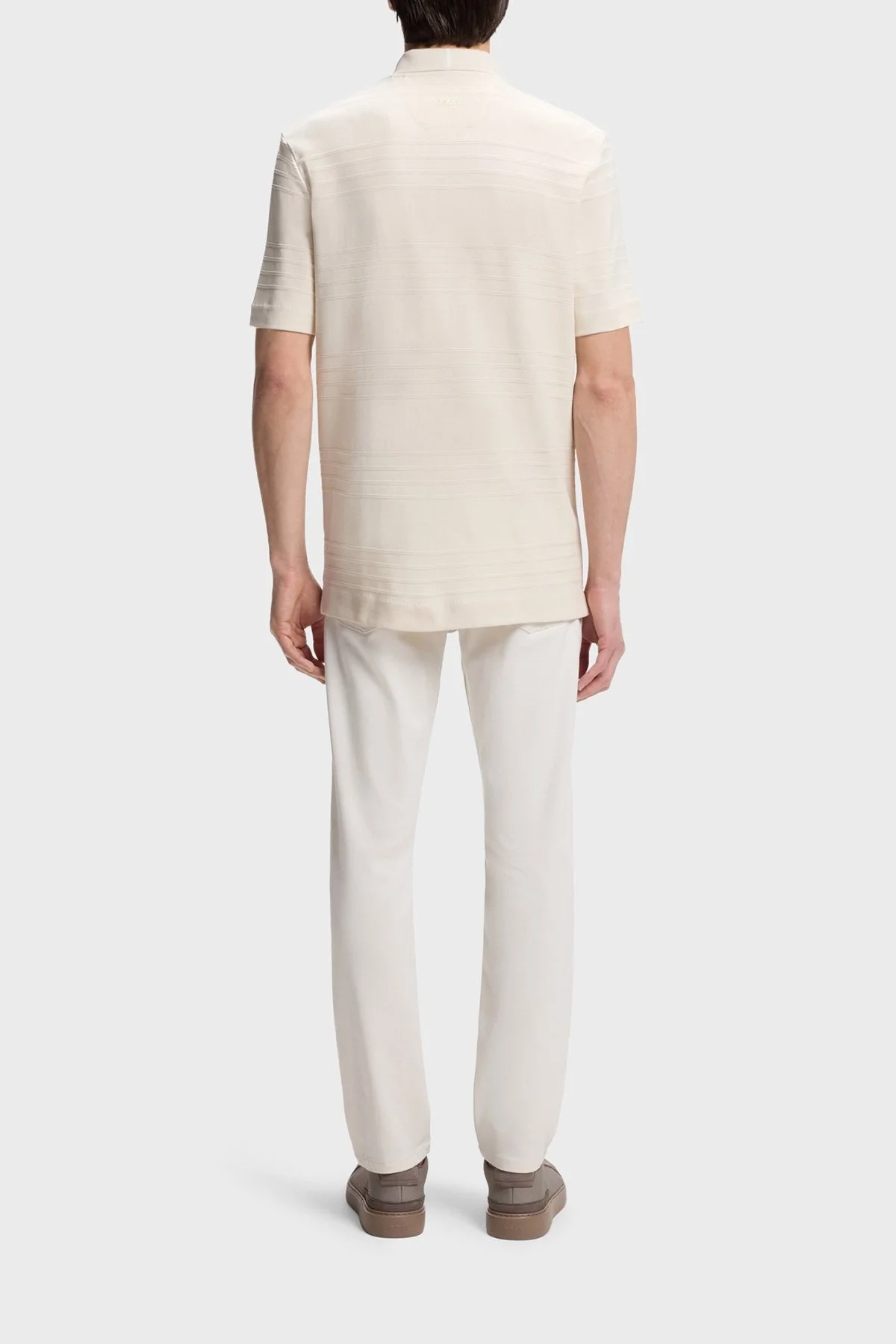 Boss Pamuklu Regular Fit Logolu Kısa Kollu Düğmeli Erkek Polo 50556174 118 BEJ - 3