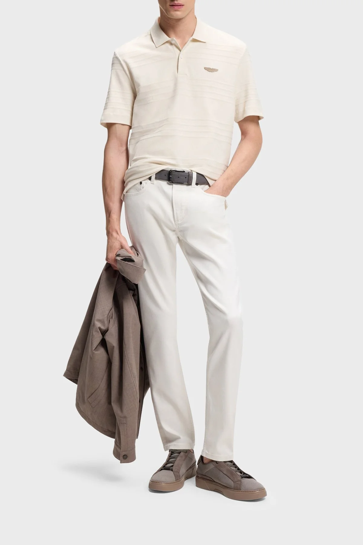 Boss Pamuklu Regular Fit Logolu Kısa Kollu Düğmeli Erkek Polo 50556174 118 BEJ - 2