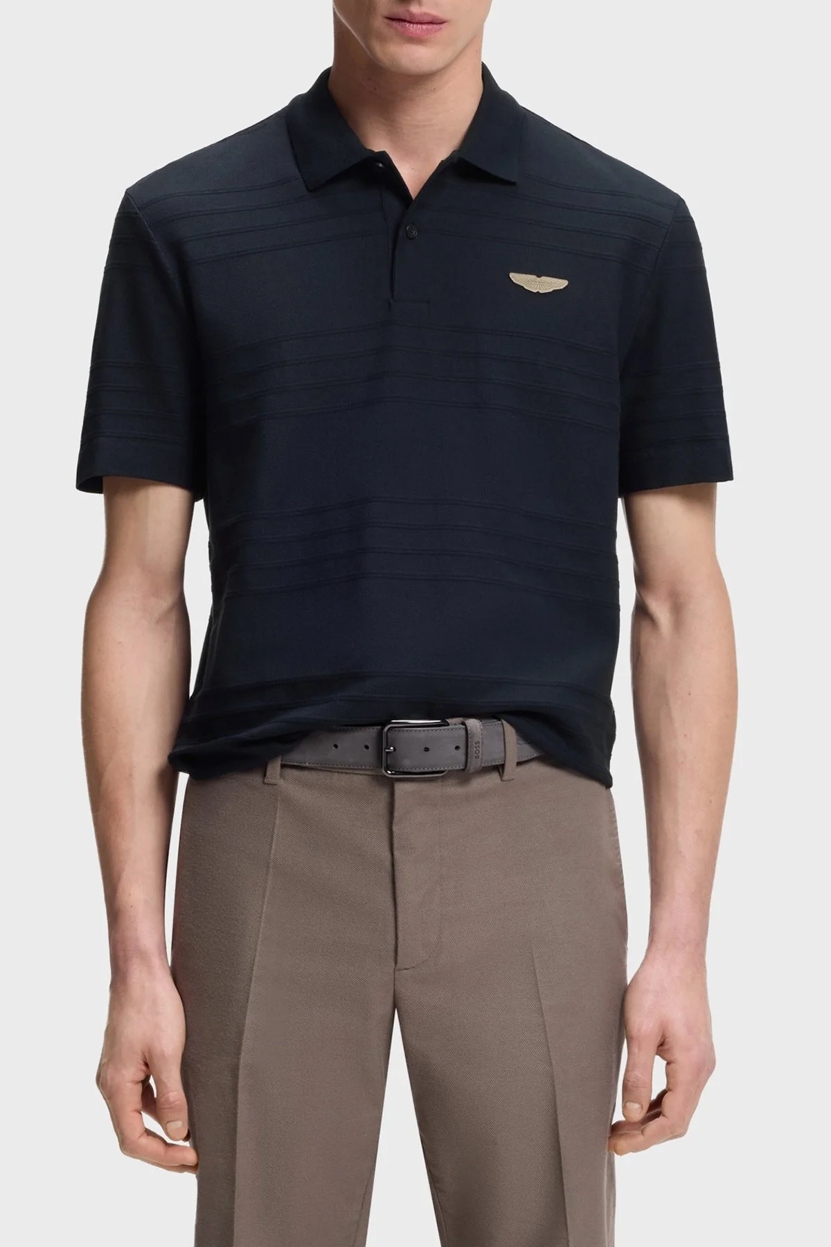 Boss Pamuklu Regular Fit Logolu Kısa Kollu Düğmeli Erkek Polo 50556174 404 LACİVERT - 1