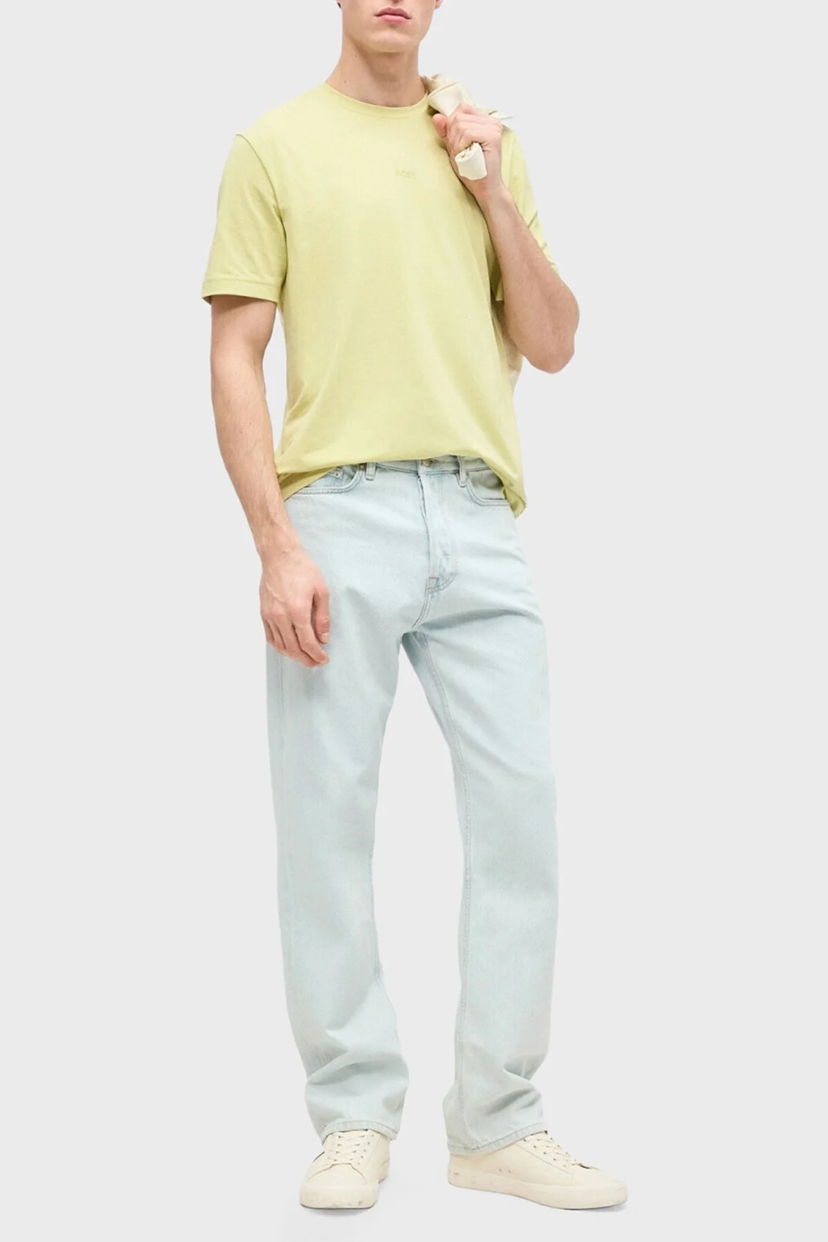 Boss Pamuklu Regular Fit Logolu Yuvarlak Yaka Erkek T Shirt 50473278 267 FISTIK YEŞİLİ - 2