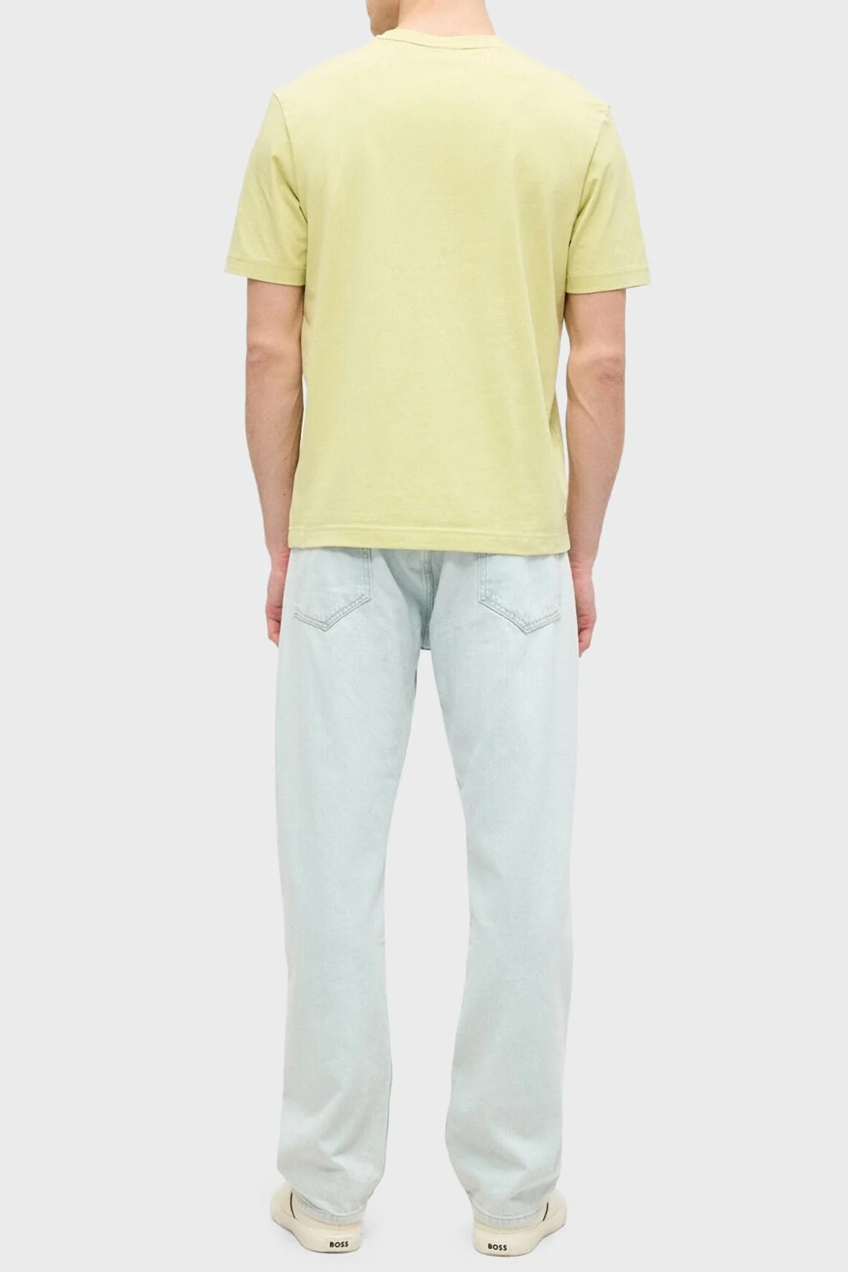 Boss Pamuklu Regular Fit Logolu Yuvarlak Yaka Erkek T Shirt 50473278 267 FISTIK YEŞİLİ - 3