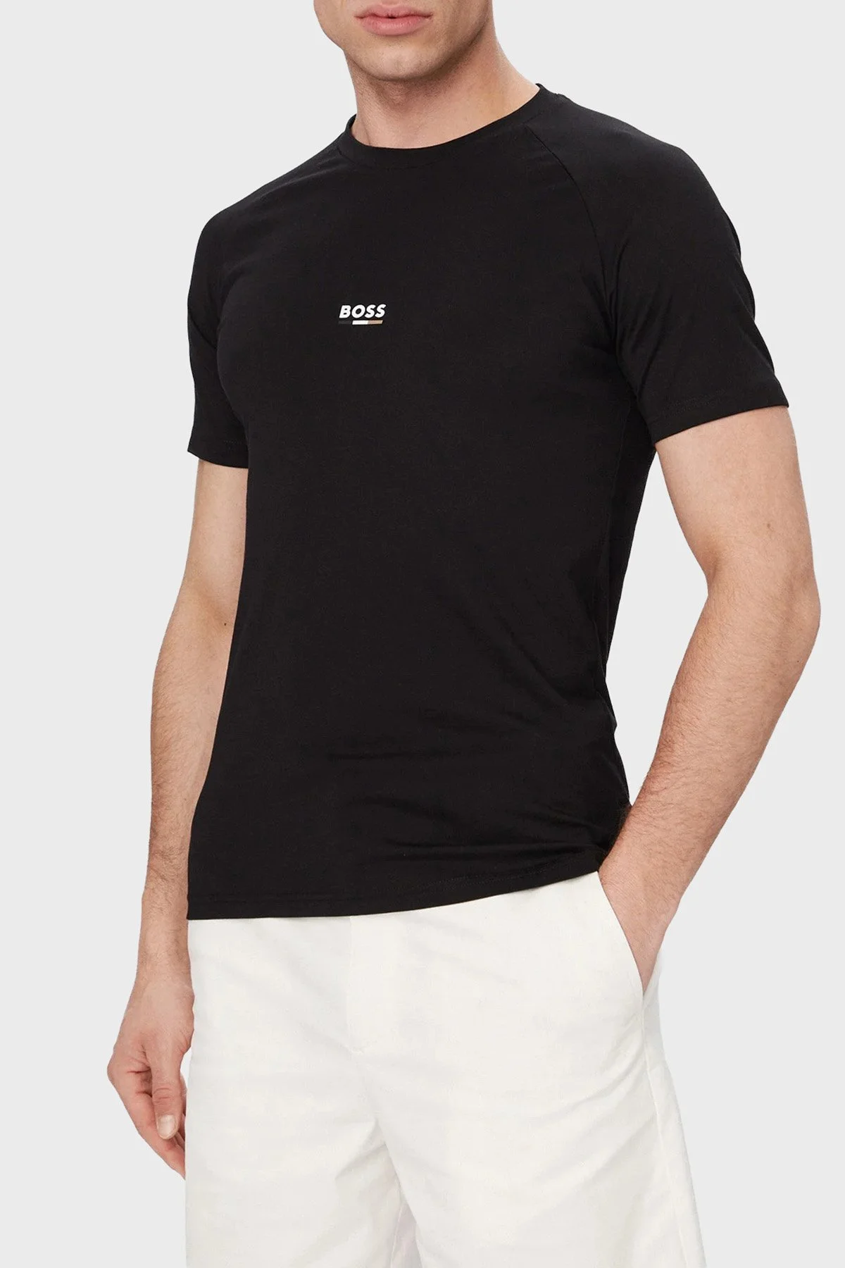 Boss Pamuklu Regular Fit Logolu Yuvarlak Yaka Erkek T Shirt 50517970 005 SİYAH - 1