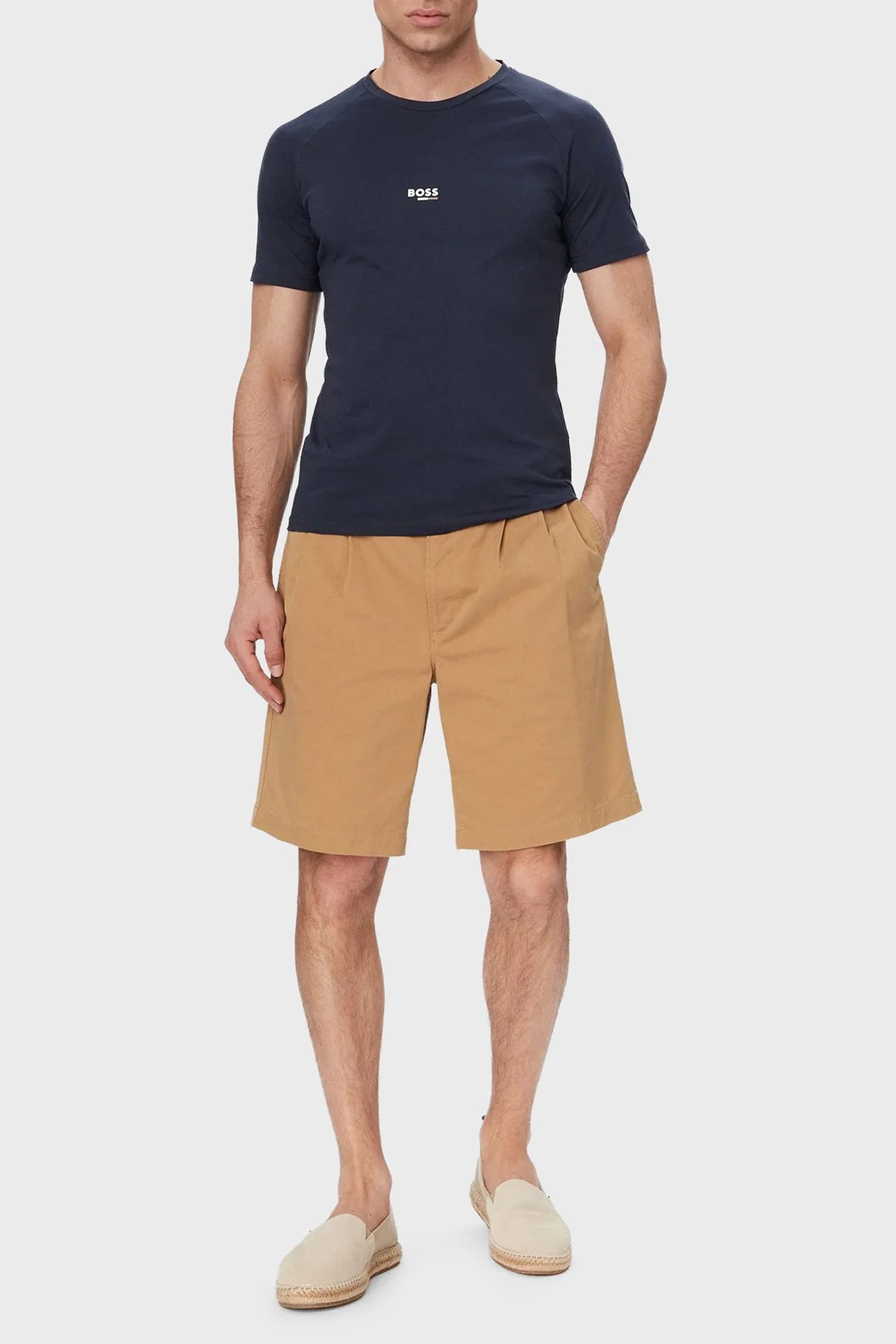 Boss Pamuklu Regular Fit Logolu Yuvarlak Yaka Erkek T Shirt 50517970 415 LACİVERT - 2