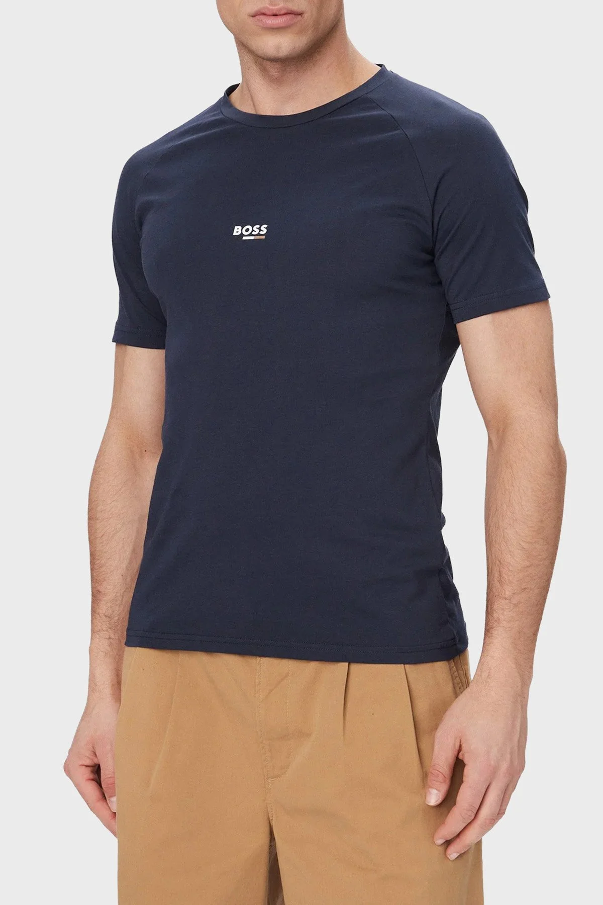 Boss Pamuklu Regular Fit Logolu Yuvarlak Yaka Erkek T Shirt 50517970 415 LACİVERT - 1