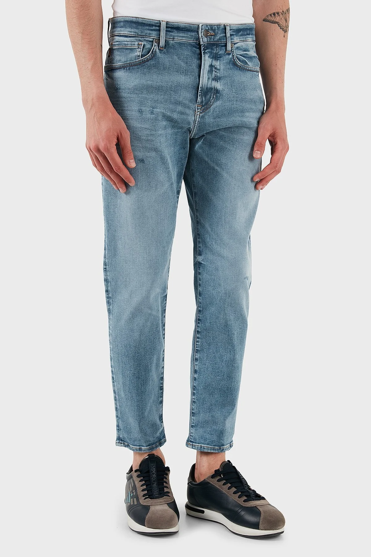 Boss Pamuklu Regular Fit Normal Bel Düz Paça Jeans Erkek Kot Pantolon 50537817 434 MAVİ - 3