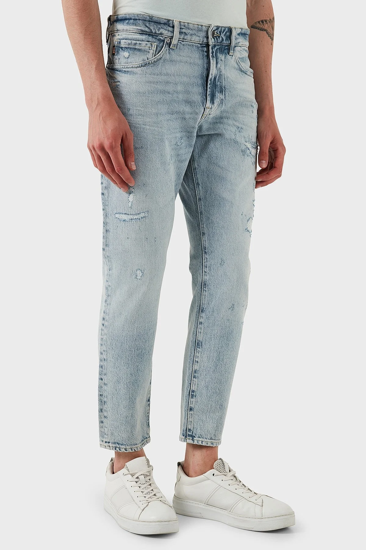 Boss Pamuklu Regular Fit Normal Bel Düz Paça Jeans Erkek Kot Pantolon 50537835 455 MAVİ - 3