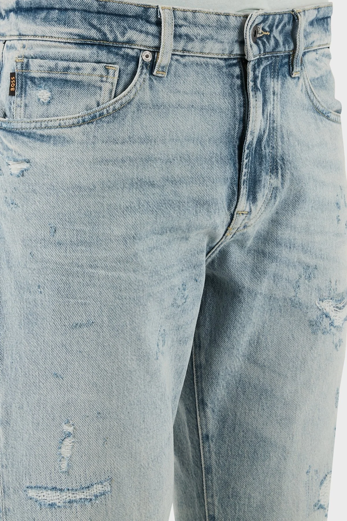 Boss Pamuklu Regular Fit Normal Bel Düz Paça Jeans Erkek Kot Pantolon 50537835 455 MAVİ - 4