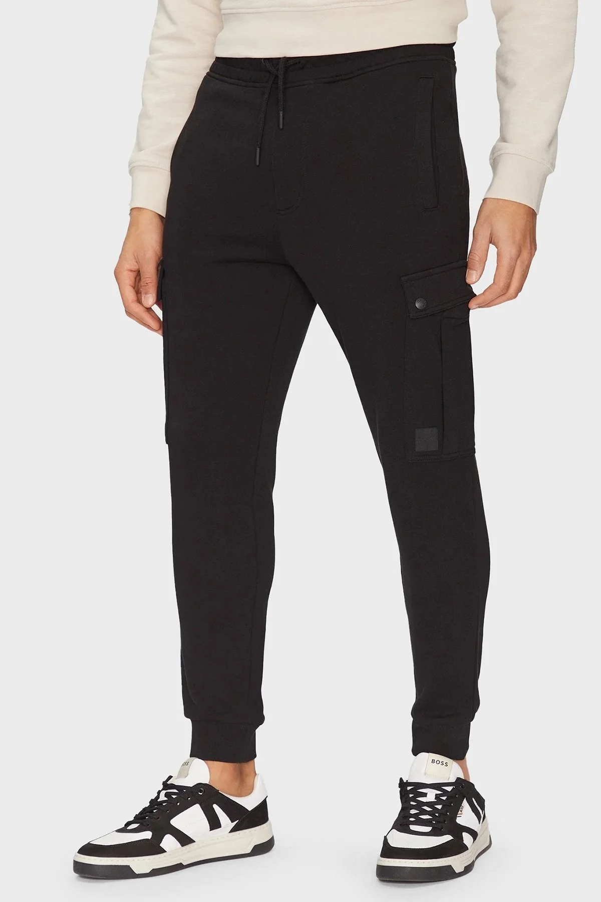 Boss Pamuklu Regular Fit Normal Bel Ribanalı Paça Jogger Erkek Pantolon 50542917 001 SİYAH - 1