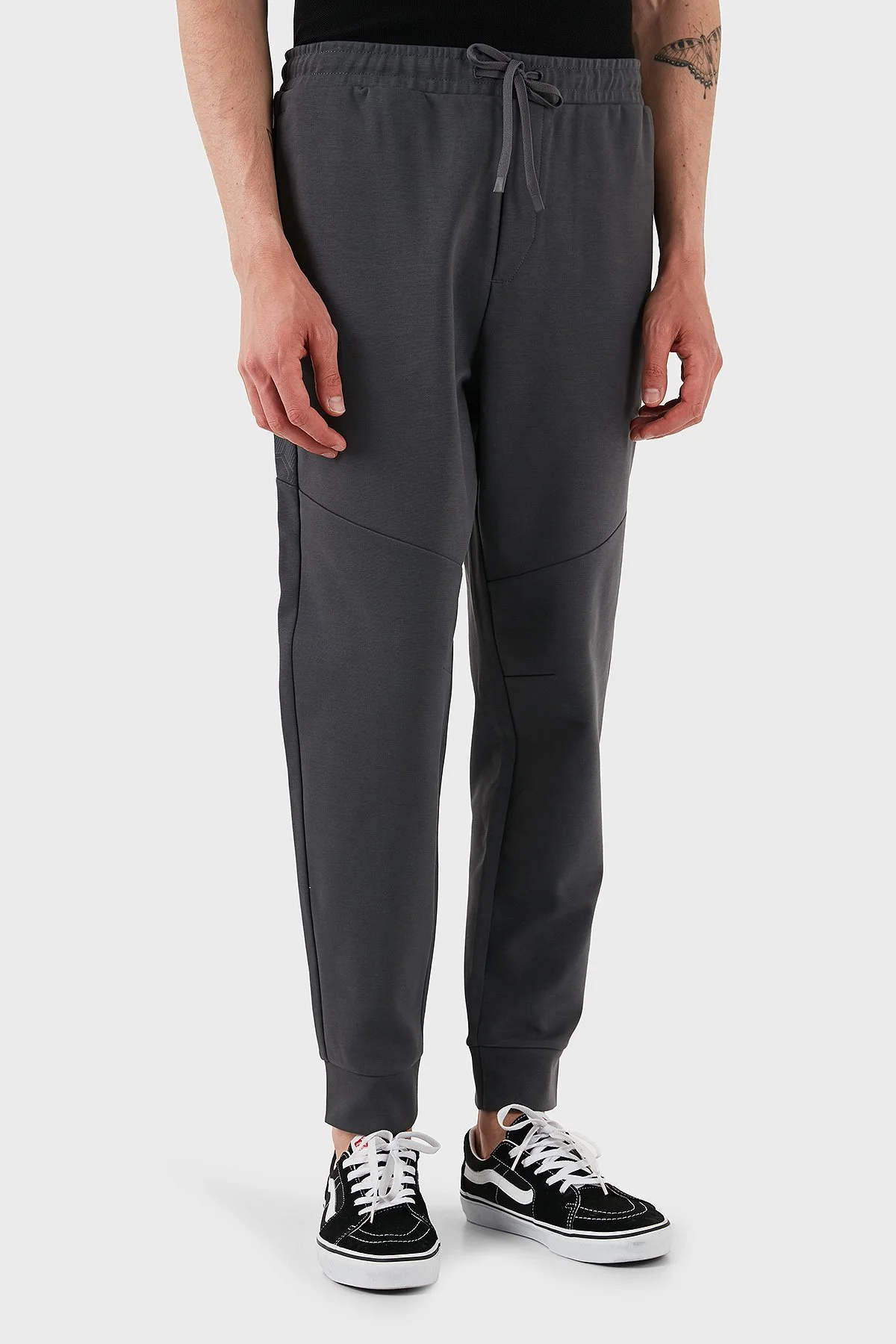 Boss Pamuklu Regular Fit Normal Bel Ribanalı Paça Jogger Erkek Pantolon 50543860 027 KOYU GRİ - 1