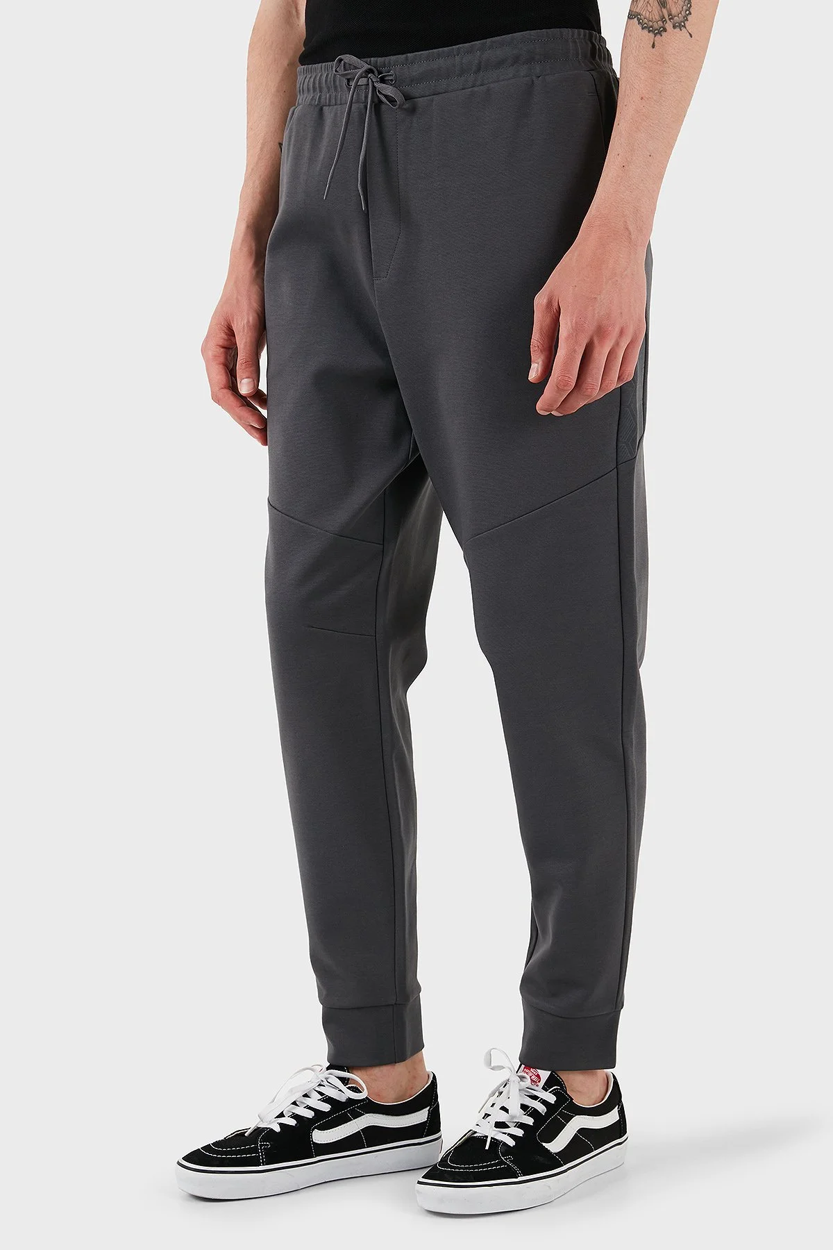 Boss Pamuklu Regular Fit Normal Bel Ribanalı Paça Jogger Erkek Pantolon 50543860 027 KOYU GRİ - 3