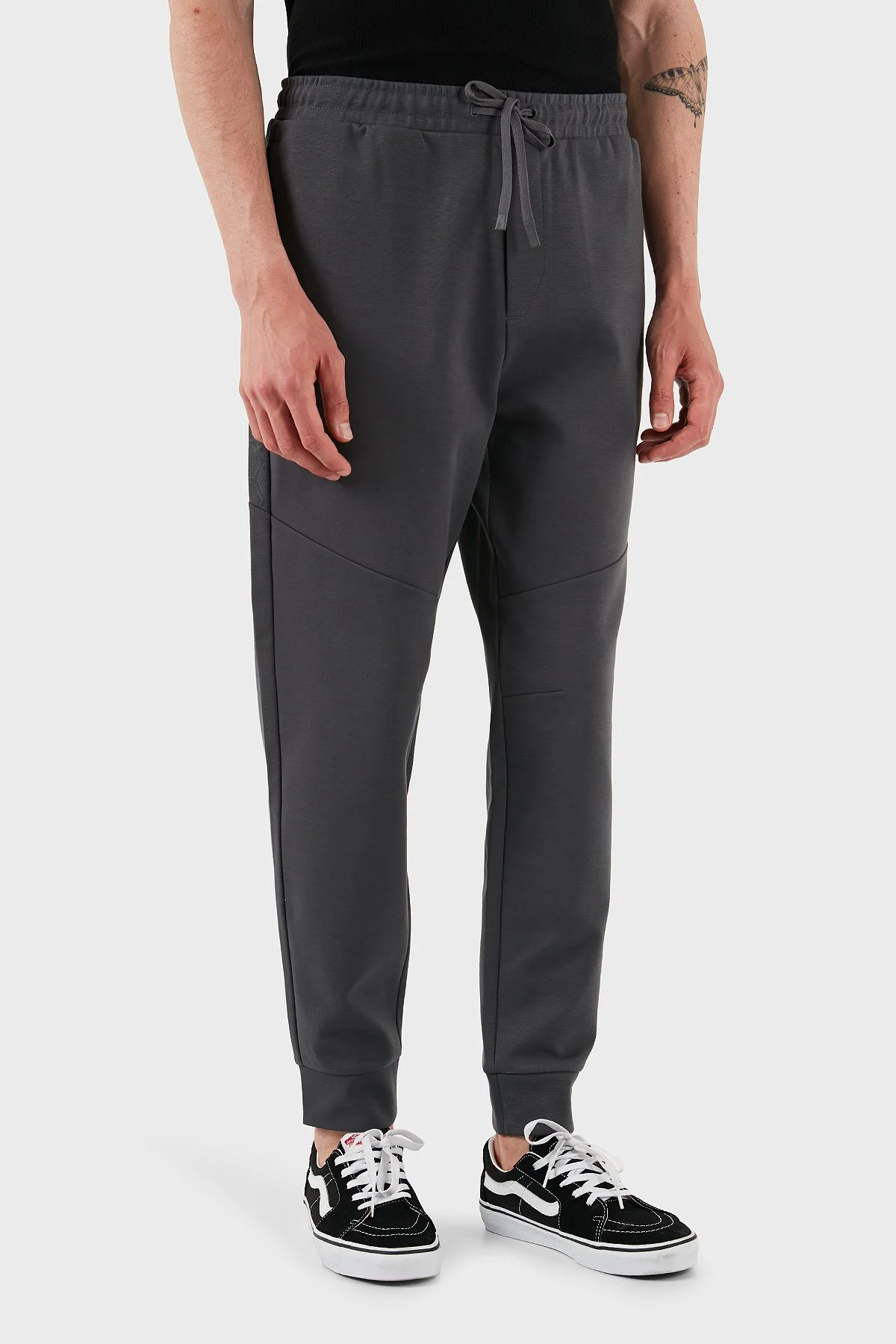 Boss Pamuklu Regular Fit Normal Bel Ribanalı Paça Jogger Erkek Pantolon 50543860 027 KOYU GRİ - 4