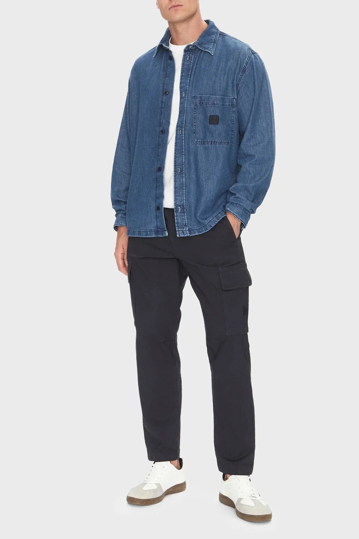 Boss Pamuklu Regular Fit Uzun Kollu Göğüs Cepli Erkek Gömlek 50544660 404 LACİVERT - 2