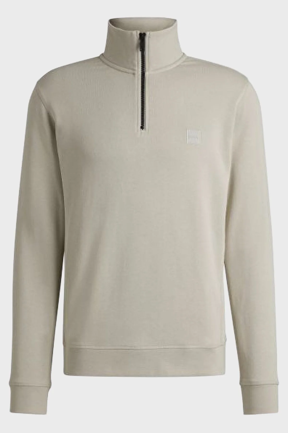 Boss Pamuklu Regular Fit Yarım Fermuarlı Dik Yaka Erkek Sweat 50468926 271 BEJ - 5