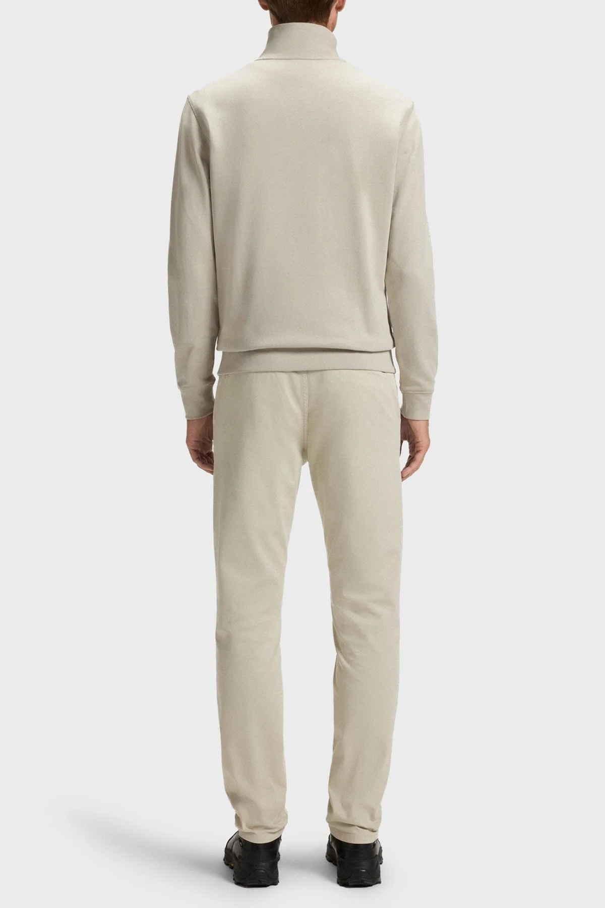 Boss Pamuklu Regular Fit Yarım Fermuarlı Dik Yaka Erkek Sweat 50468926 767 AÇIK SARI - 3