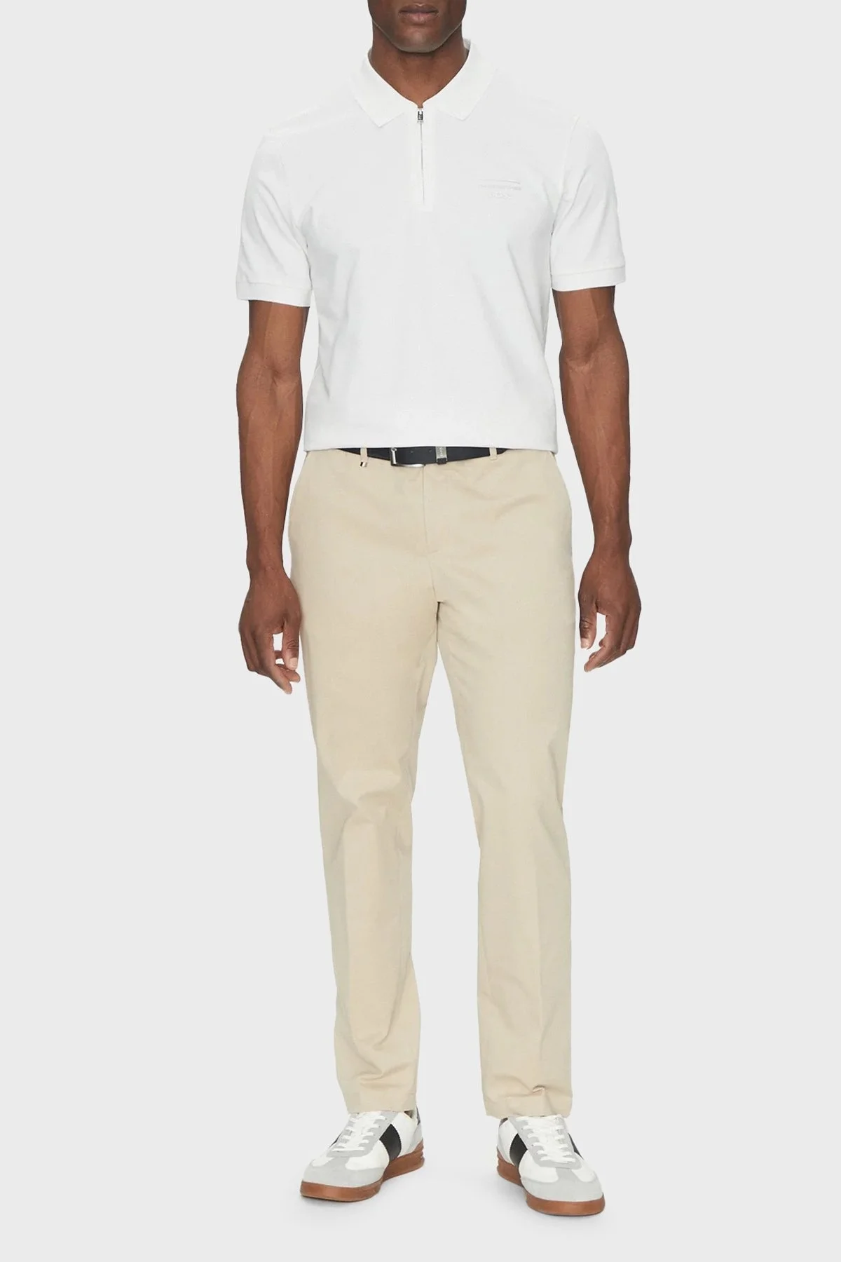 Boss Pamuklu Regular Fit Yarım Fermuarlı Erkek Polo Yaka T Shirt 50531463 100 BEYAZ - 2