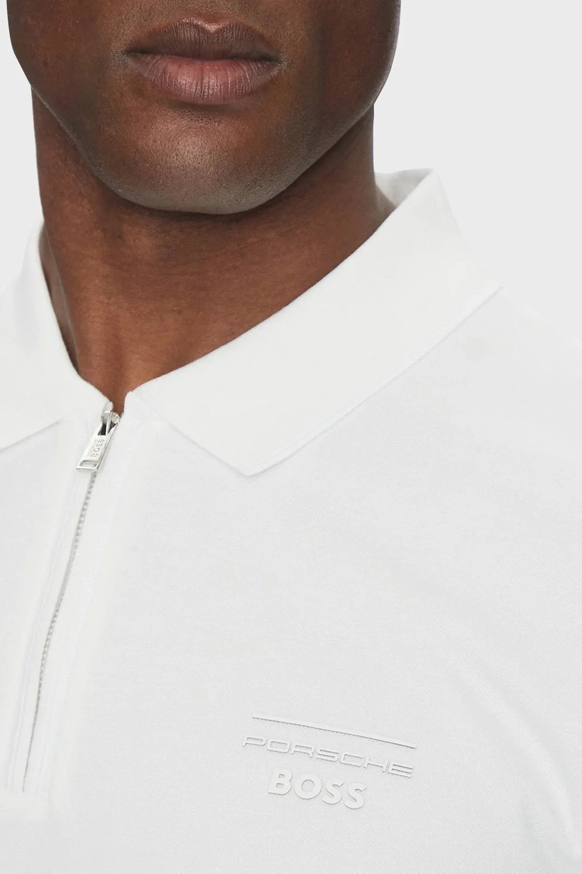 Boss Pamuklu Regular Fit Yarım Fermuarlı Erkek Polo Yaka T Shirt 50531463 100 BEYAZ - 4