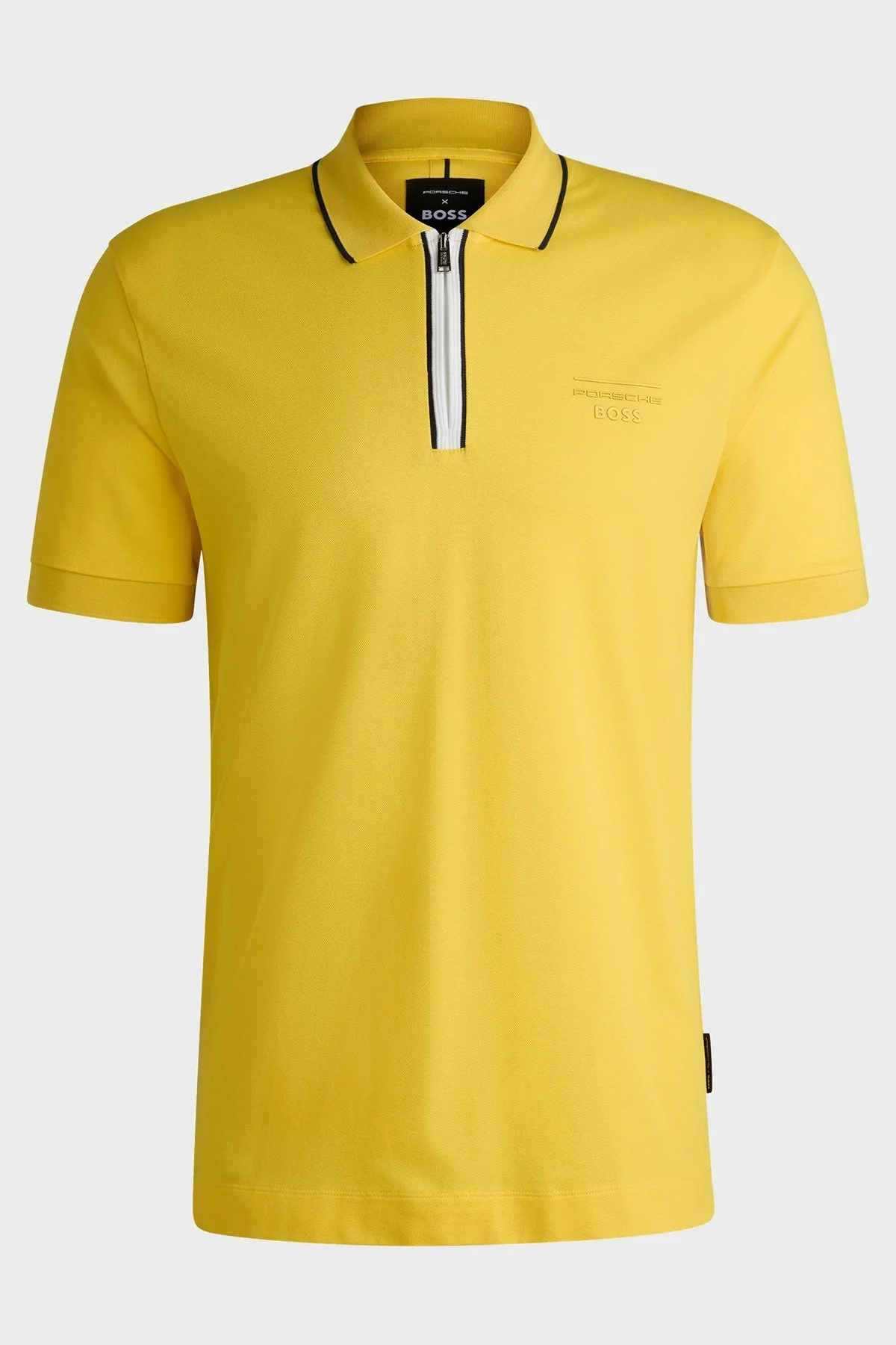 Boss Pamuklu Regular Fit Yarım Fermuarlı Erkek Polo Yaka T Shirt 50531463 725 SARI - 5