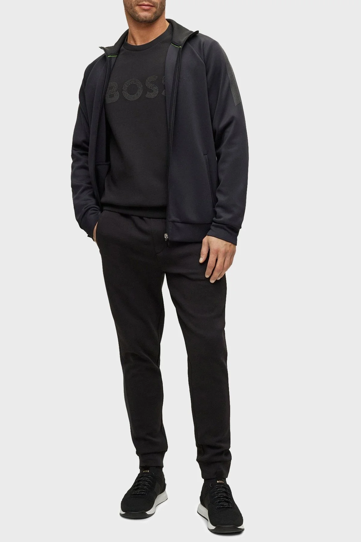Boss Pamuklu Relaxed Fit Bisiklet Yaka Erkek Sweat 50485505 001 SİYAH - 2