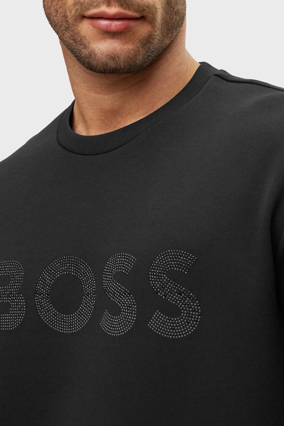 Boss Pamuklu Relaxed Fit Bisiklet Yaka Erkek Sweat 50485505 001 SİYAH - 4