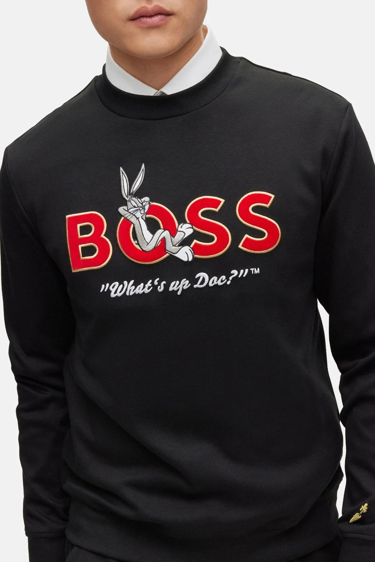 Boss Pamuklu Relaxed Fit Bisiklet Yaka Erkek Sweat 50486310 001 SİYAH - 2