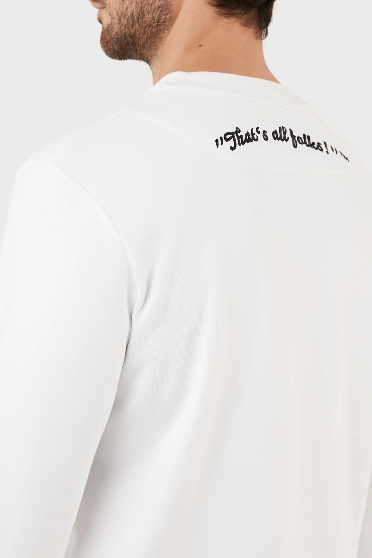 Boss Pamuklu Relaxed Fit Bisiklet Yaka Erkek Sweat 50486310 100 BEYAZ - 7